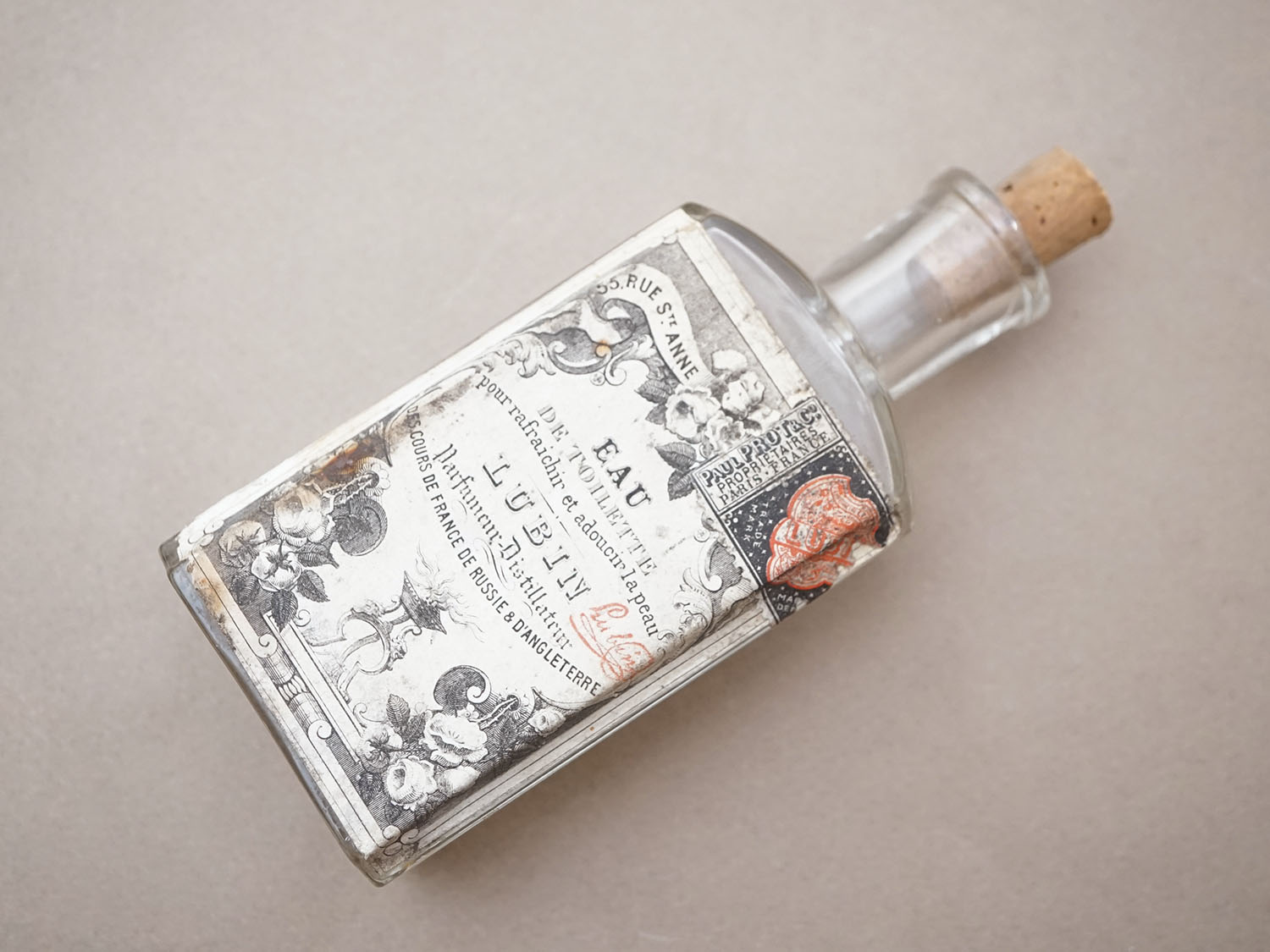 画像2: 19世紀 アンティーク 薔薇のパフュームボトル EAU DE TOILETTE - LUBIN PARIS - (2)