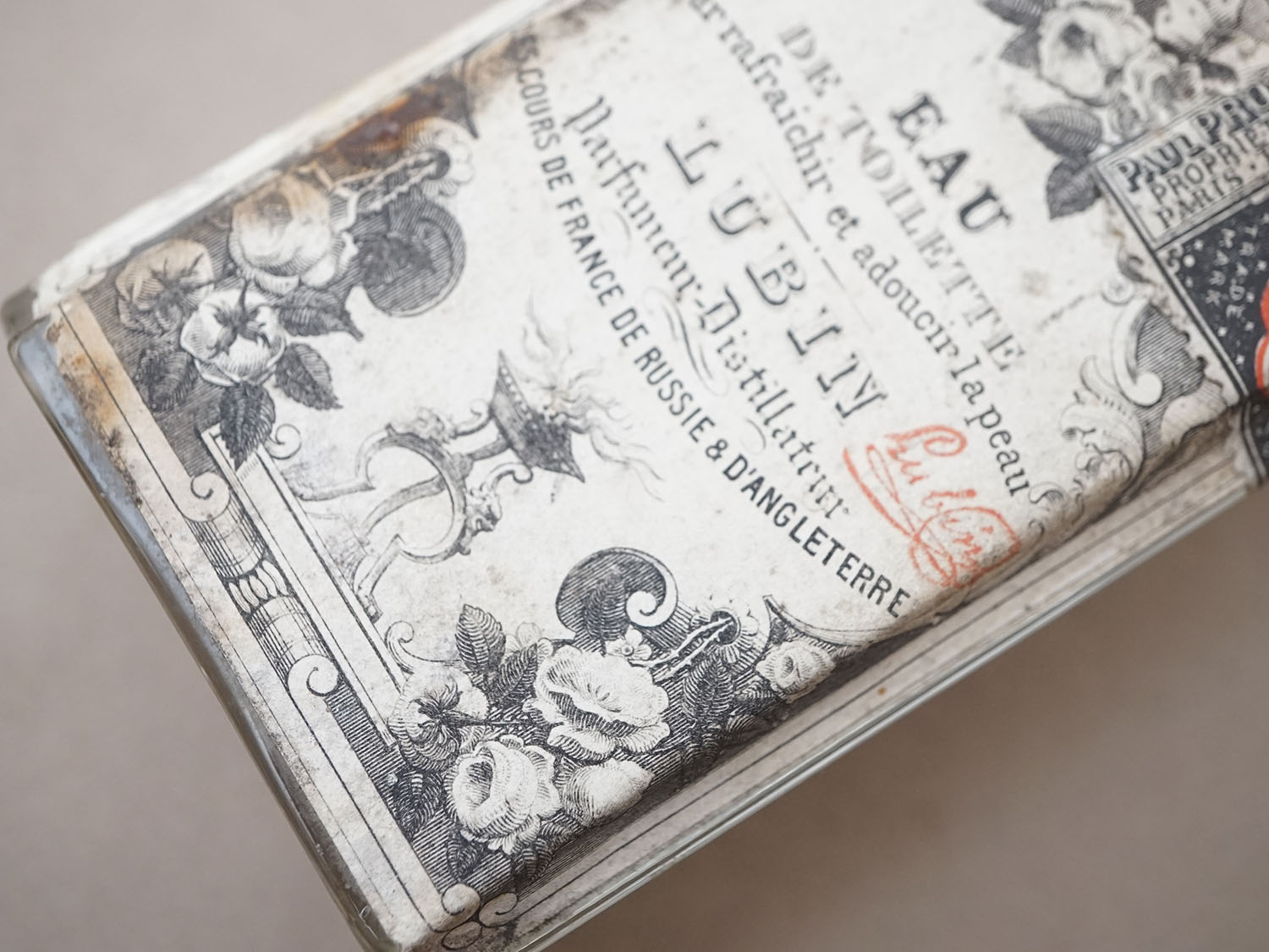 画像3: 19世紀 アンティーク 薔薇のパフュームボトル EAU DE TOILETTE - LUBIN PARIS - (3)