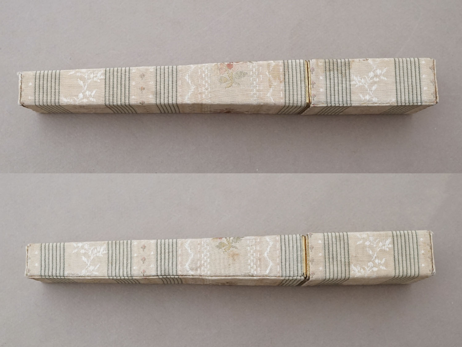 画像10: 19世紀末 アンティーク　メゾン【 DUVELLEROY（デュヴェルロワ）】 のエヴァンタイユ（扇)のシルクボックス 花模様 (10)