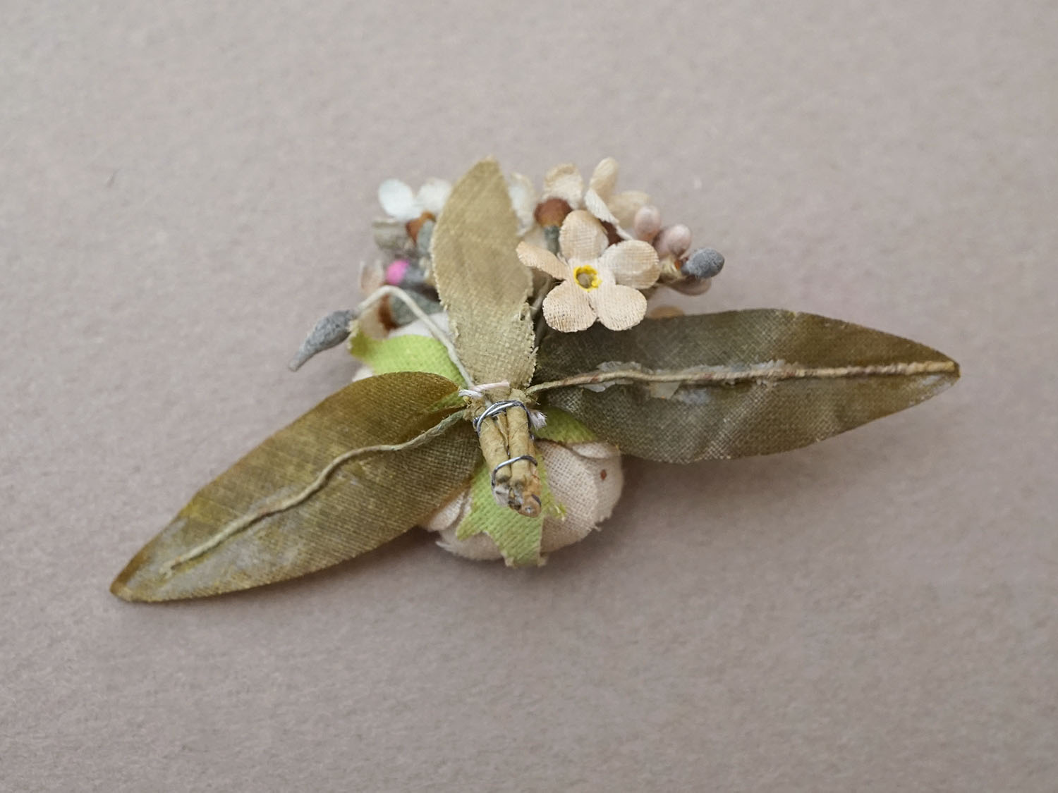 画像14: アンティーク 小さな布花 薔薇＆勿忘草 ドール用 (14)