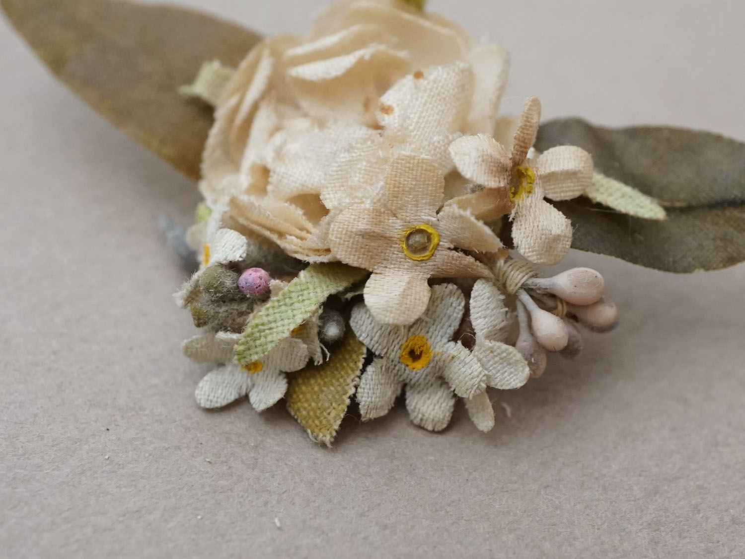 画像13: アンティーク 小さな布花 薔薇＆勿忘草 ドール用 (13)