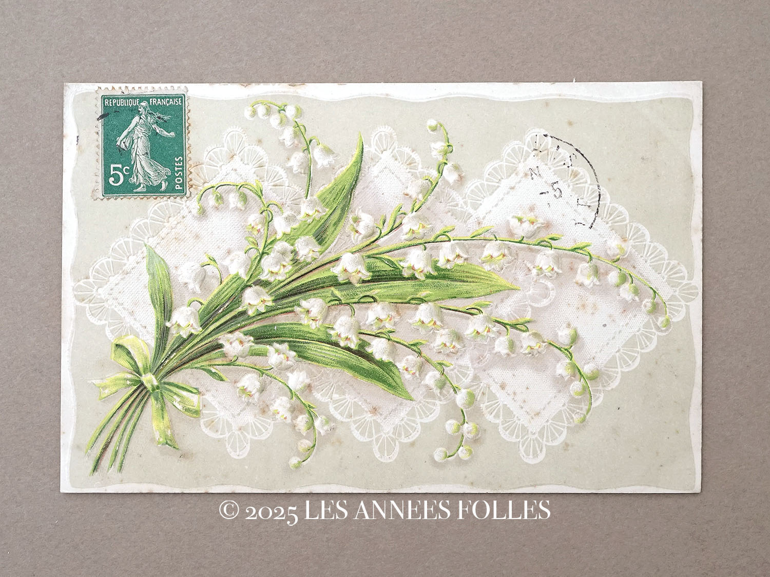 画像1: 1900年頃 アンティーク 鈴蘭のポストカード (1)