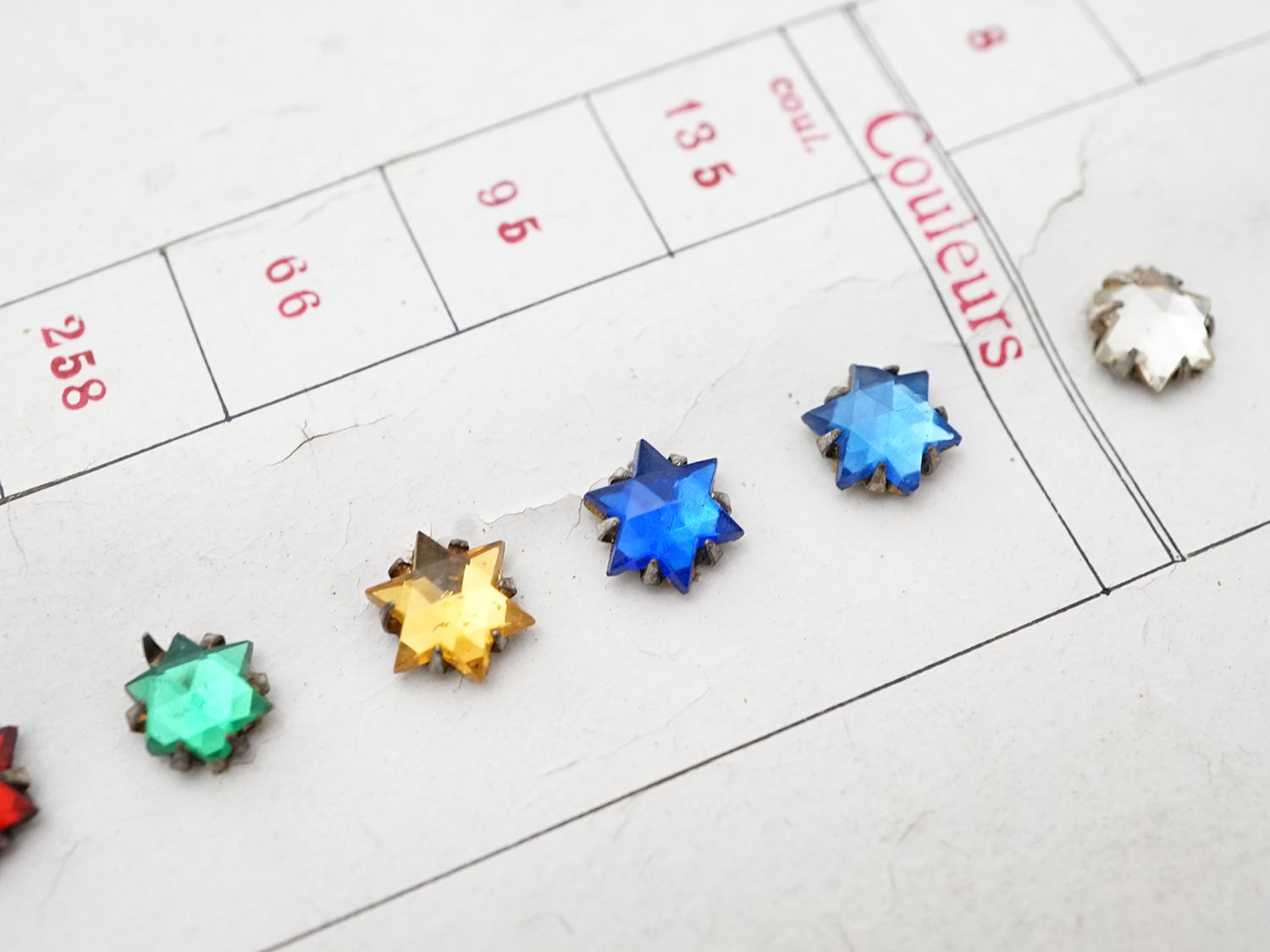 画像8: 19世紀末 アンティーク  サンプラー 星型 ガラスビーズ 8mm - AS & JHJS - (8)