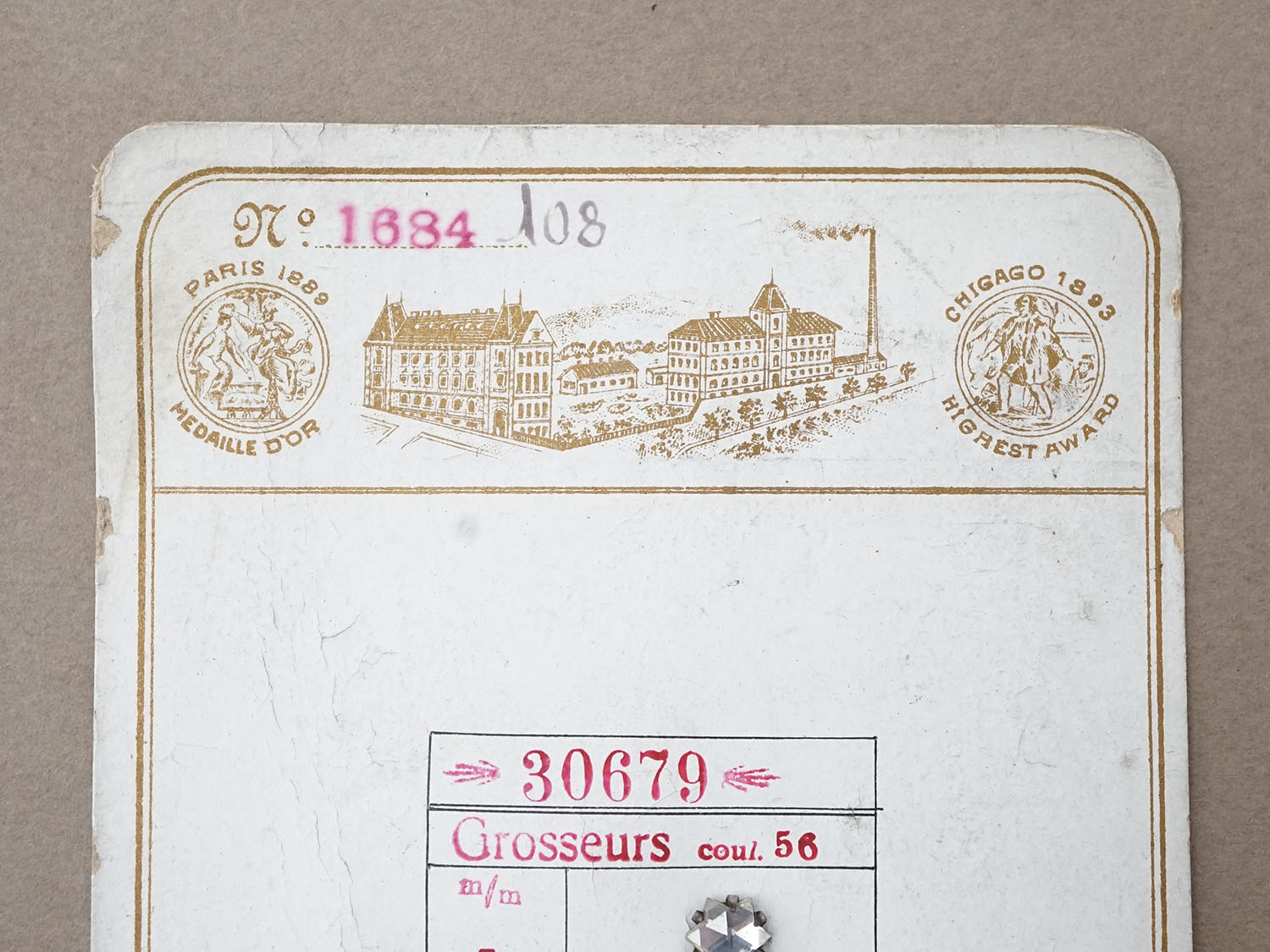 画像3: 19世紀末 アンティーク  サンプラー 星型 ガラスビーズ 8mm - AS & JHJS - (3)