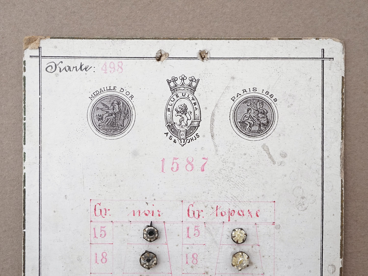 画像3: 19世紀末 アンティーク  サンプラー グラスストーン - AS & JHJS - (3)