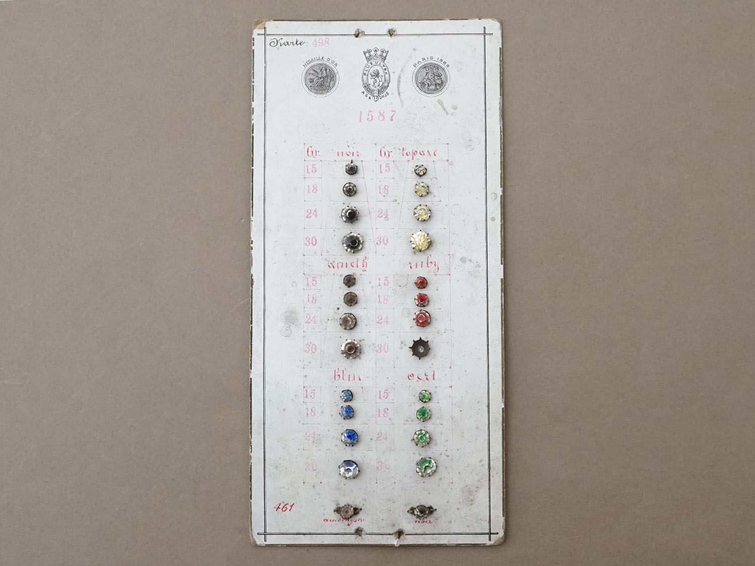 画像2: 19世紀末 アンティーク  サンプラー グラスストーン - AS & JHJS - (2)