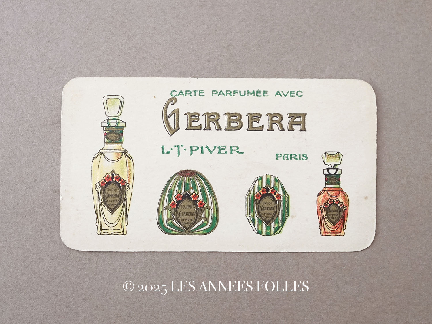 画像1: アンティーク パフュームカード GERBERA - L.T.PIVER - (1)