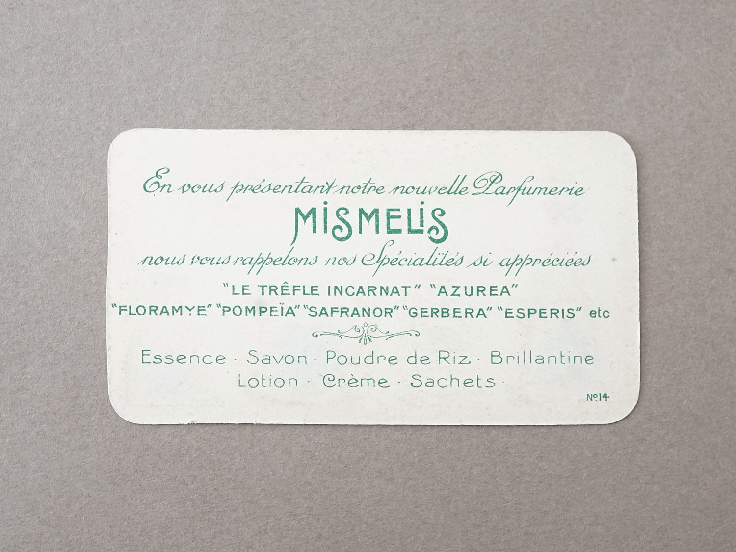 画像2: アンティーク パフュームカード MISMELIS - L.T.PIVER - (2)