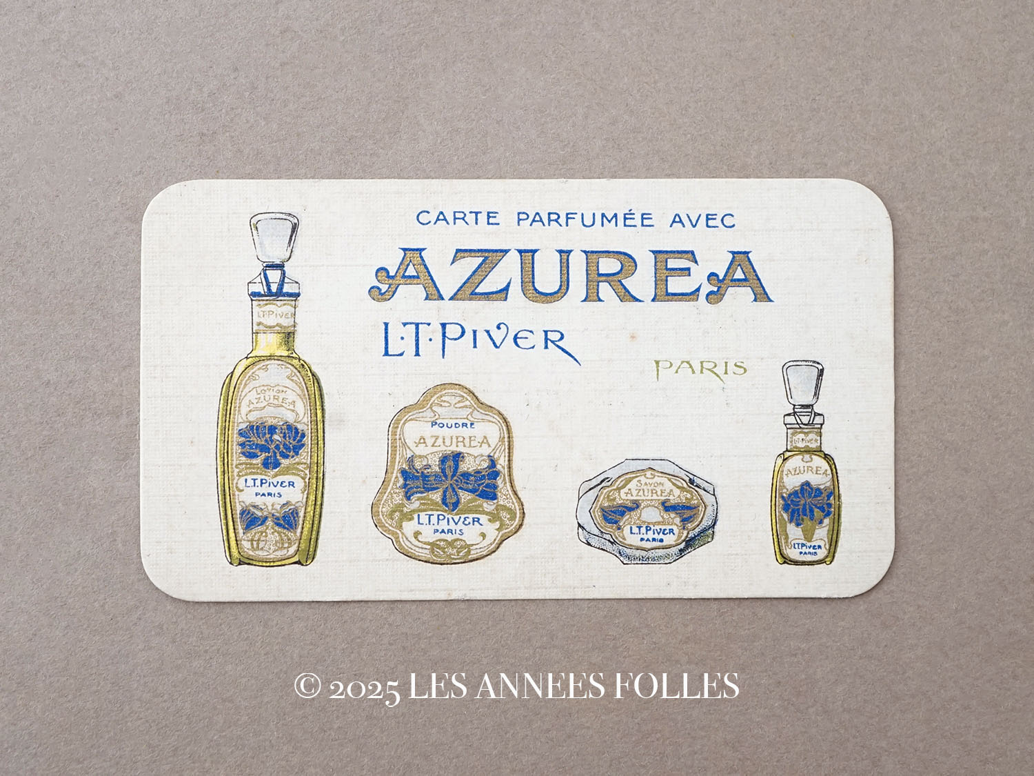 画像1: アンティーク パフュームカード AZUREA - L.T.PIVER - (1)