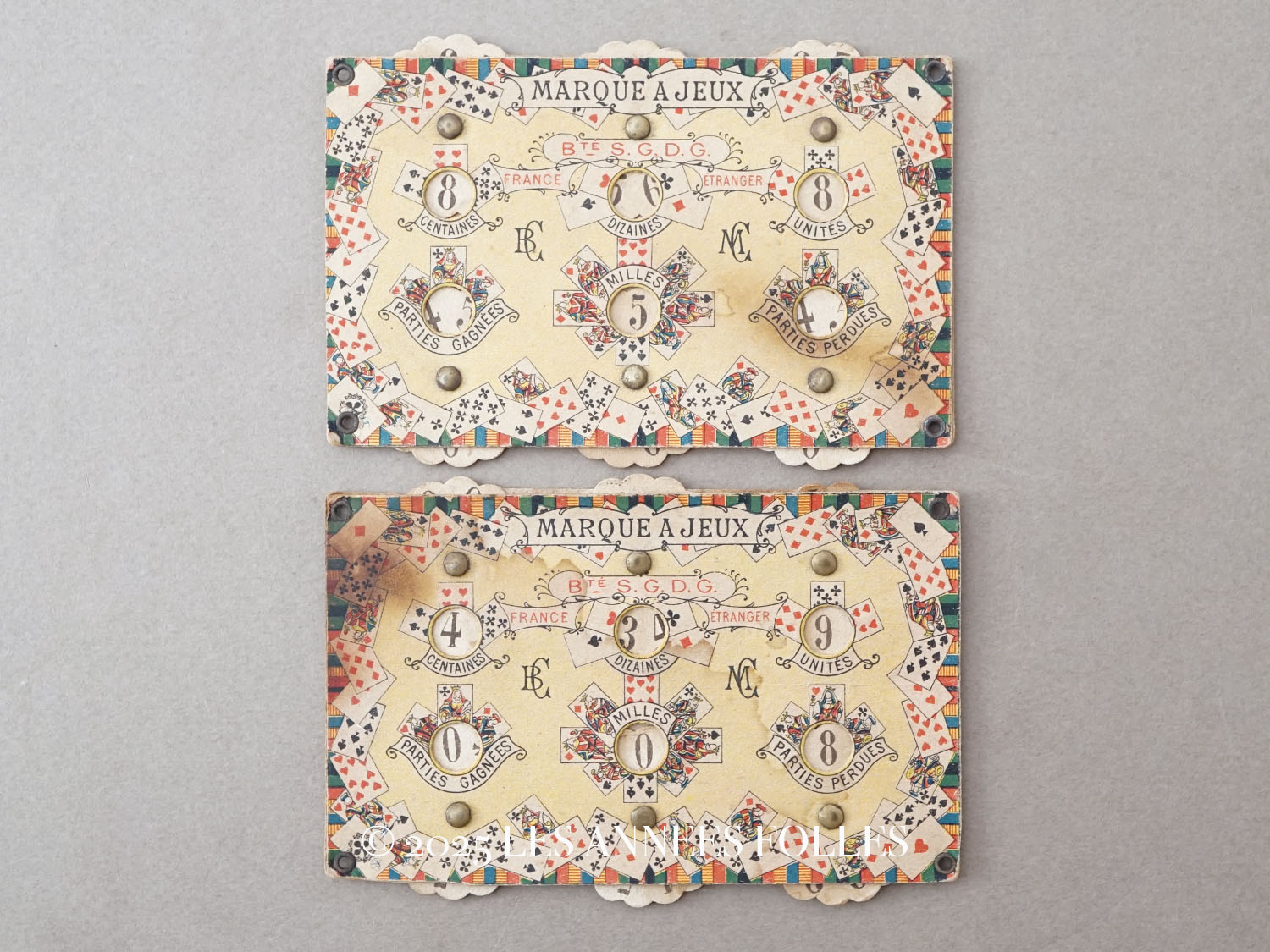 画像1: アンティーク トランプ柄のゲームカード MARQUE A JEUX (1)