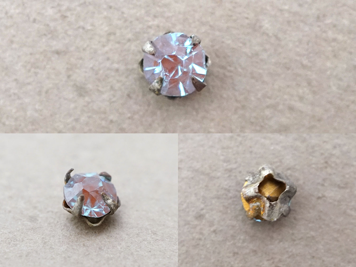 画像2: 【セール対象外】【クーポン対象外】アンティーク サフィレットのルース ピース売り チャトン ジュエリー用 グラスストーン カット入り ラウンド 4mm強 (2)