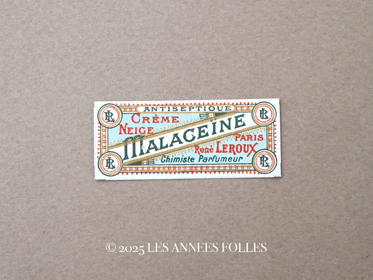 画像1: アンティーク パフュームラベル CREME NEIGE MALACEINE - RENE LEROUX PARIS - (1)