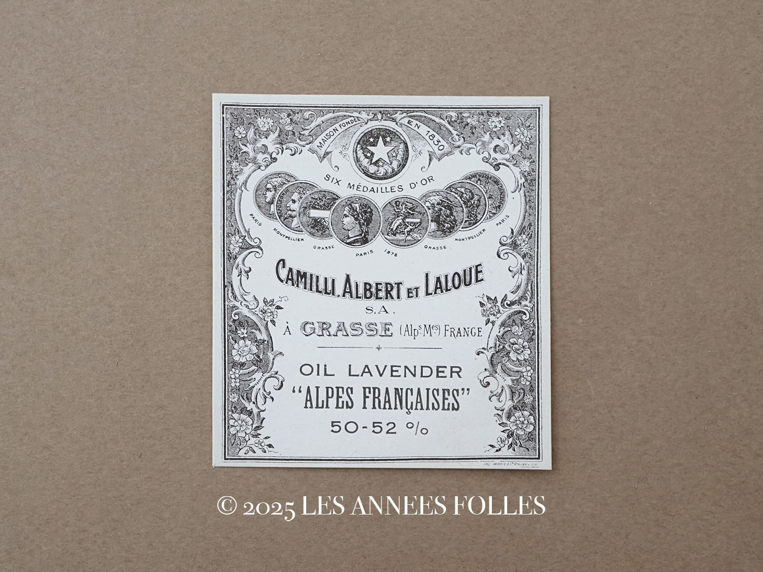 画像1: アンティーク パフュームラベル OIL LAVENDER ALPES FRANCAISE - CAMILLE ALBERT ET LALOUE - (1)