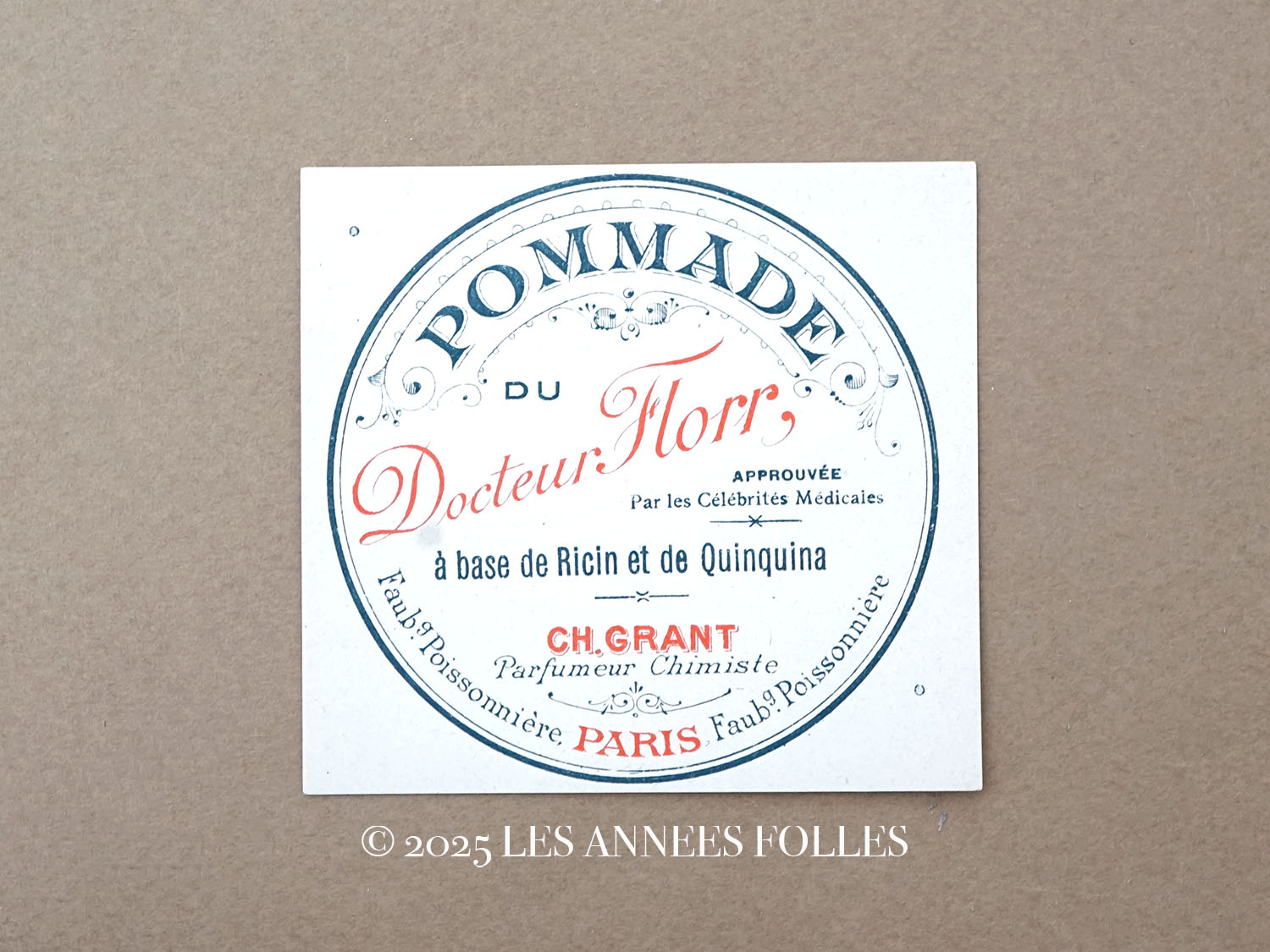 画像1: アンティーク パフュームラベル POMMADE DU Docteur Florr - CH.GRANT PARIS -  (1)