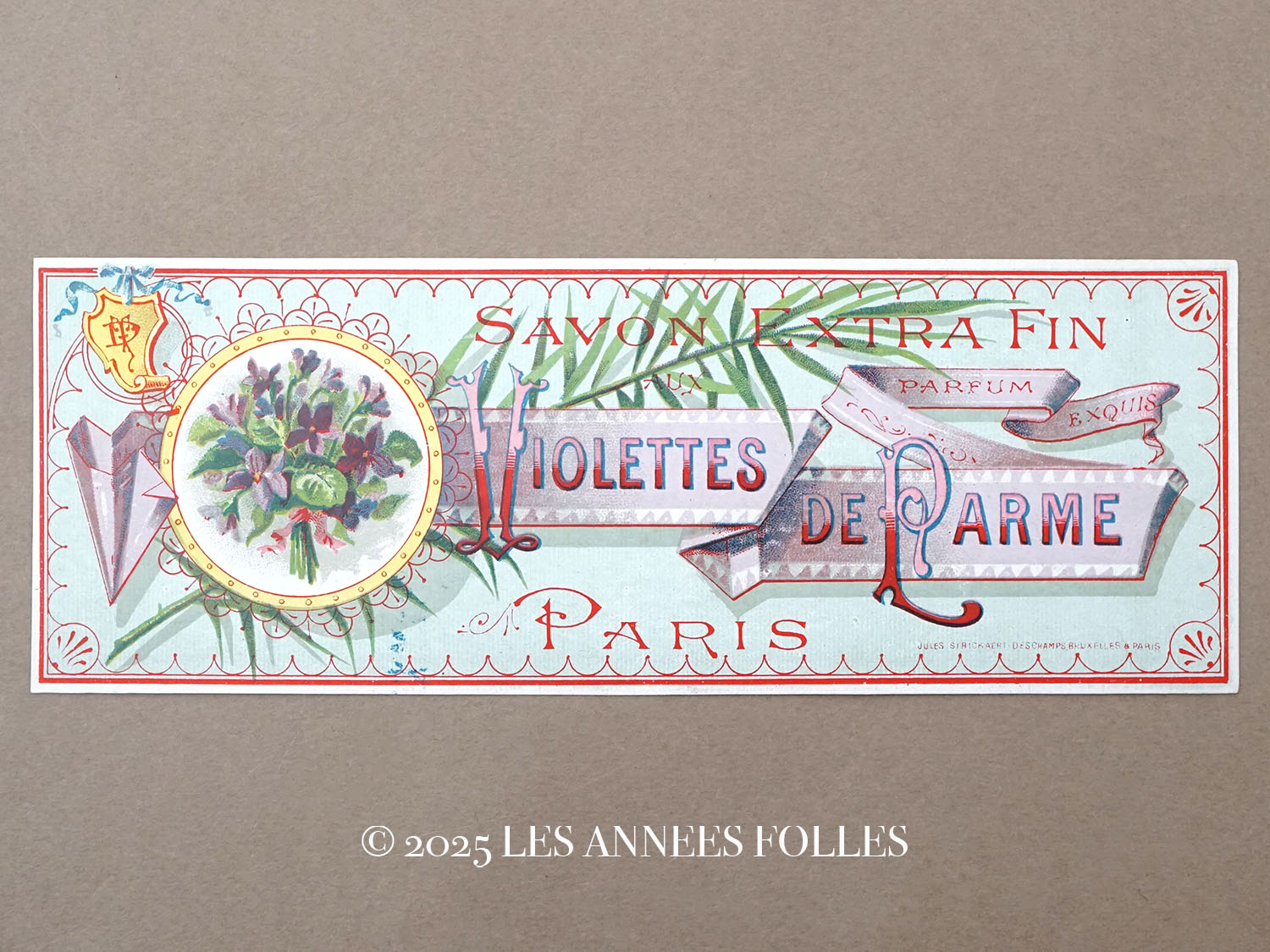 画像1: 【クリスマスセール2025対象外】アンティーク ソープラベル 菫 SAVON EXTRA FIN A LA ROSE POMPON PARIS  (1)