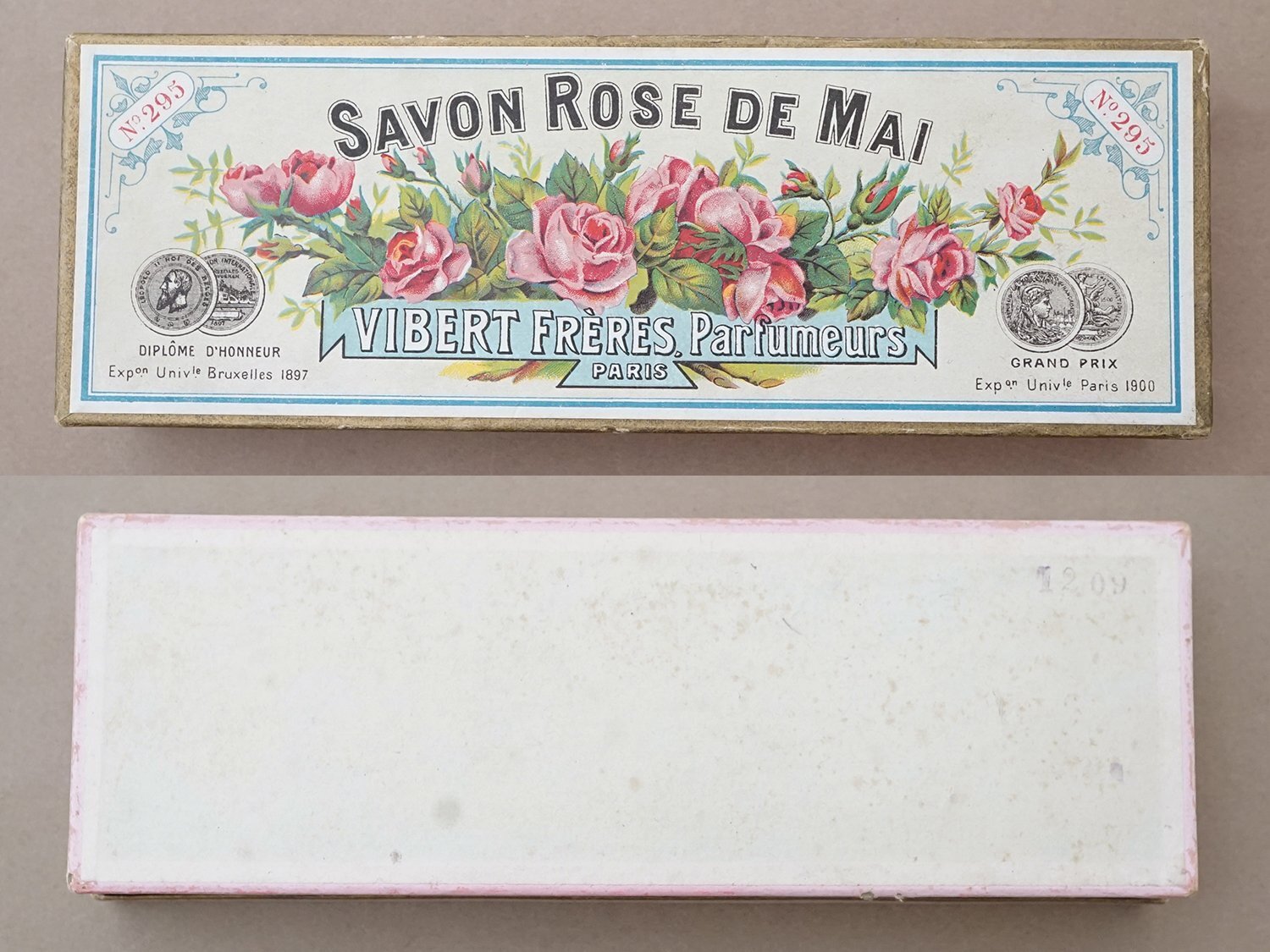 画像3: 【クリスマスセール2025対象外】アンティーク 薔薇のソープボックス レースペーパー付き SAVON ROSE DE MAI - VIBERT FRERES PARIS - (3)