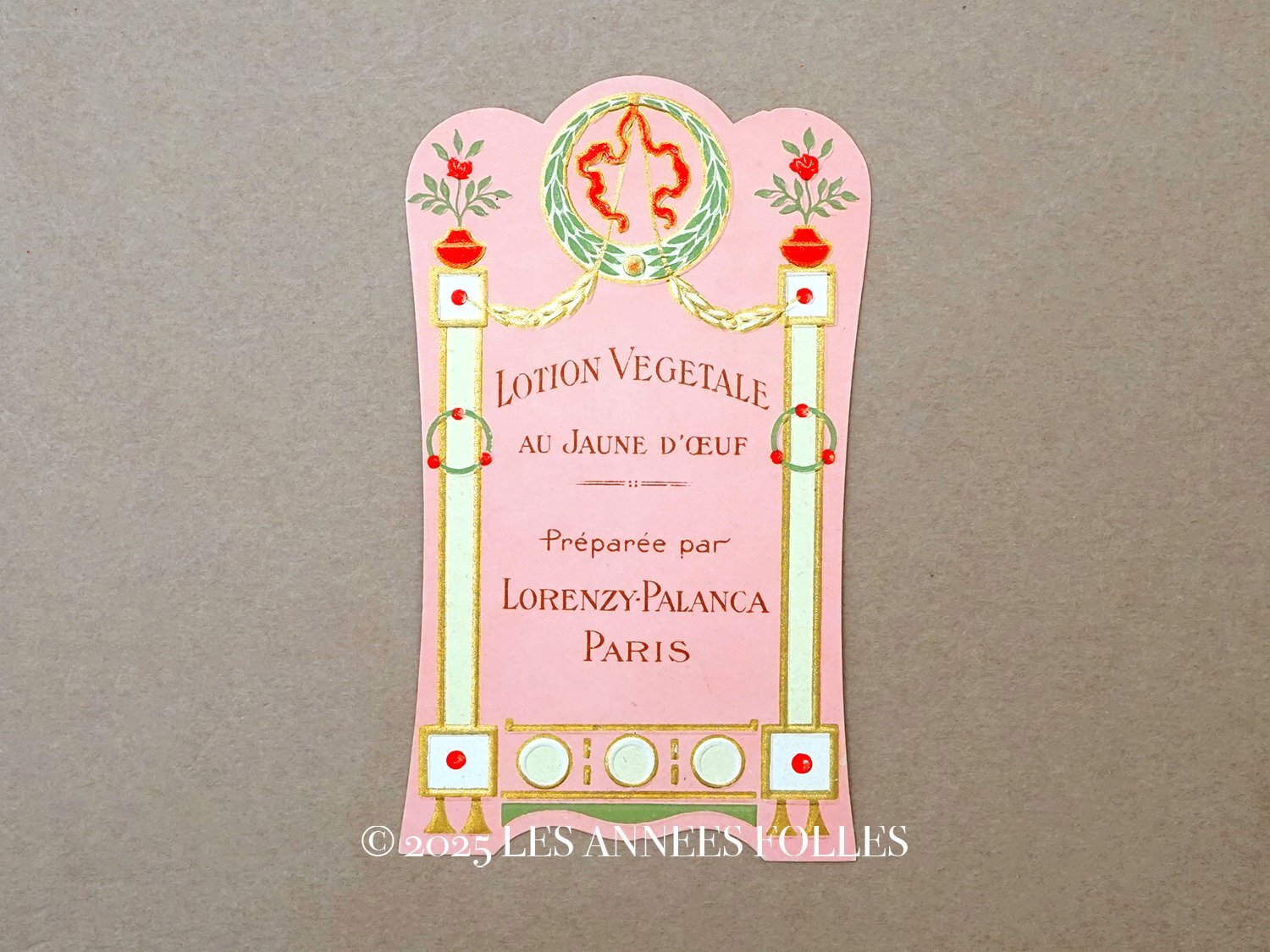 画像1: 【クリスマスセール2025対象外】アンティーク パフュームラベル LOTION VEGETALE AU JAUNE D'OEUF - LORENZY-PALANCA PARIS - (1)