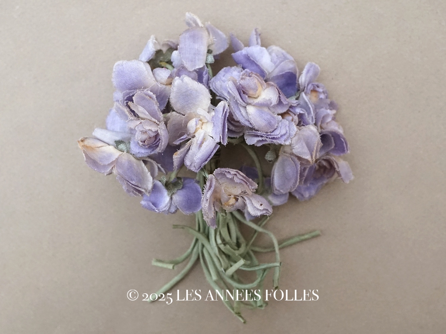 画像1: アンティーク 菫の布花 パルマ菫  (1)