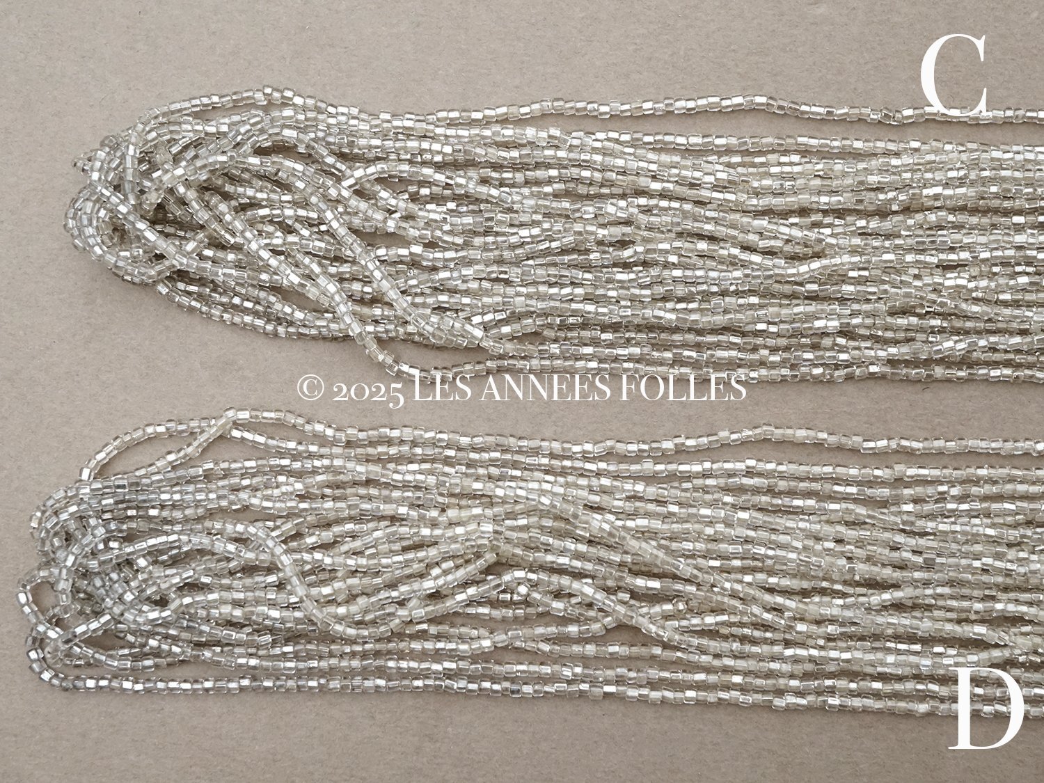 画像8: アンティーク カット入り クリア＆シルバー シードビーズ ガラスビーズ 31〜34g 1cm=6粒 (8)