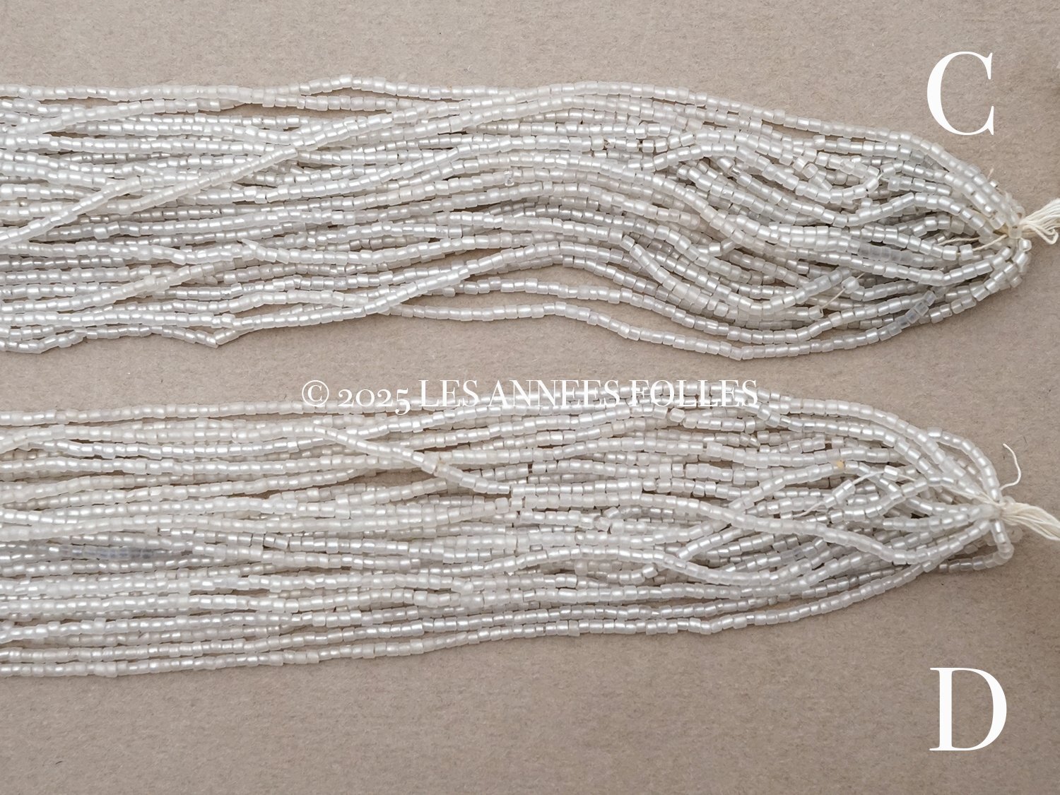 画像10: アンティーク シードビーズ 半透明＆シルバー ガラス製 1cm=7粒 26g (10)