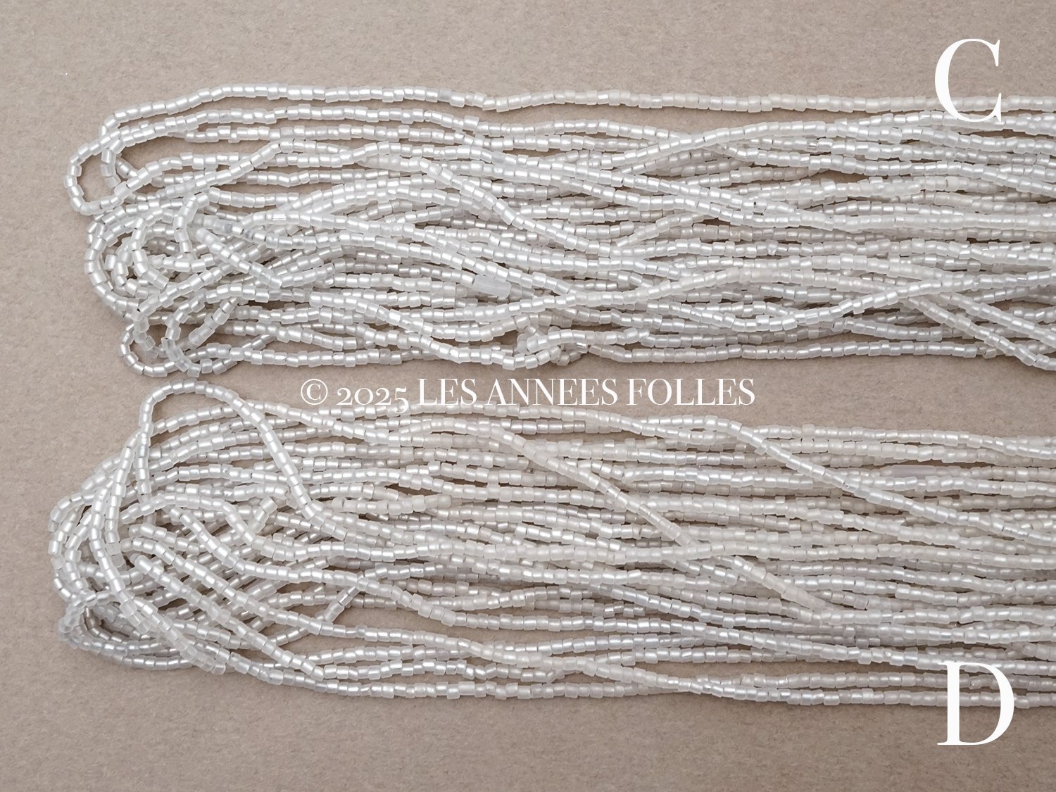 画像9: アンティーク シードビーズ 半透明＆シルバー ガラス製 1cm=7粒 26g (9)