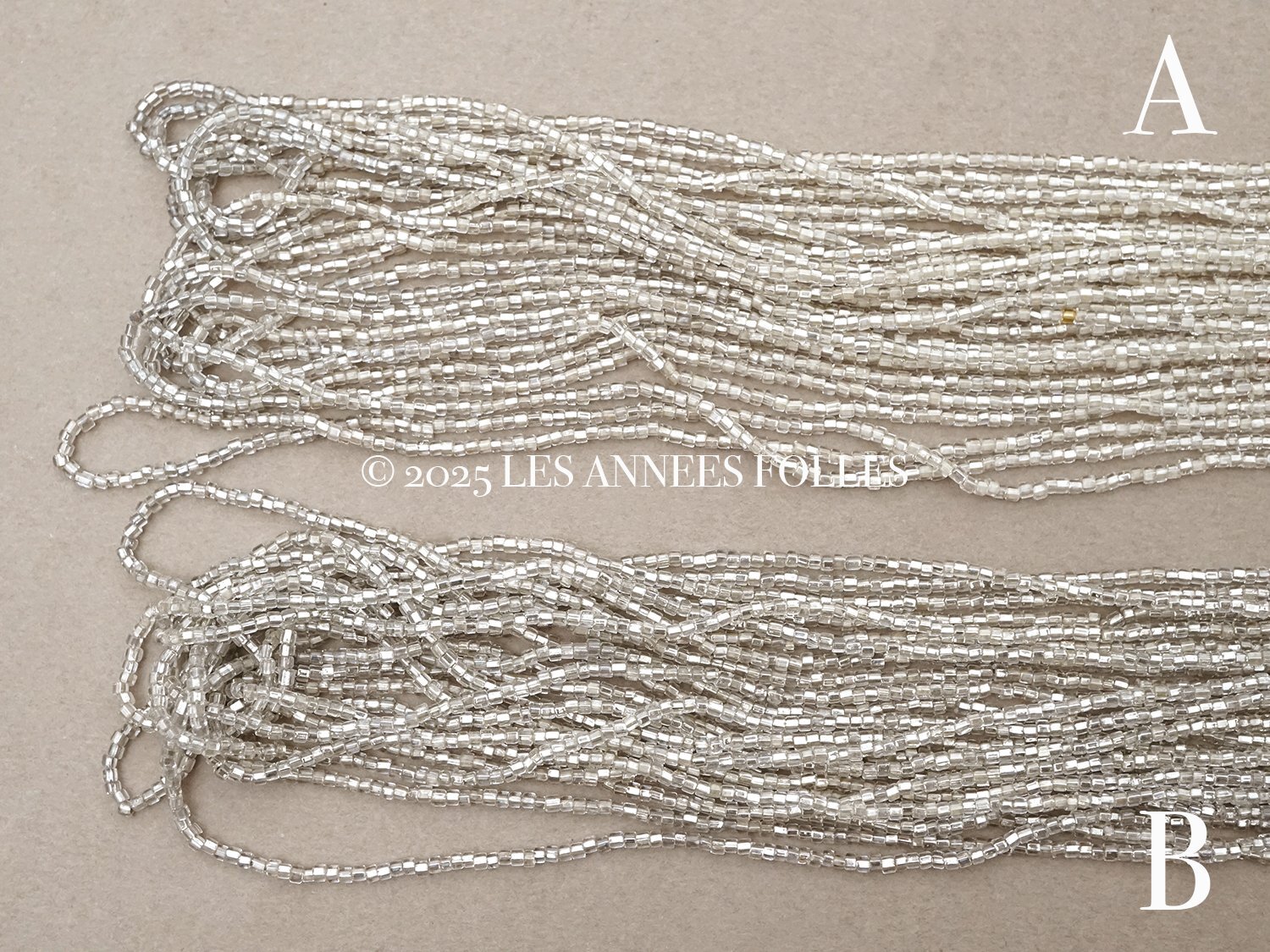 画像6: アンティーク カット入り クリア＆シルバー シードビーズ ガラスビーズ 31〜34g 1cm=6粒 (6)