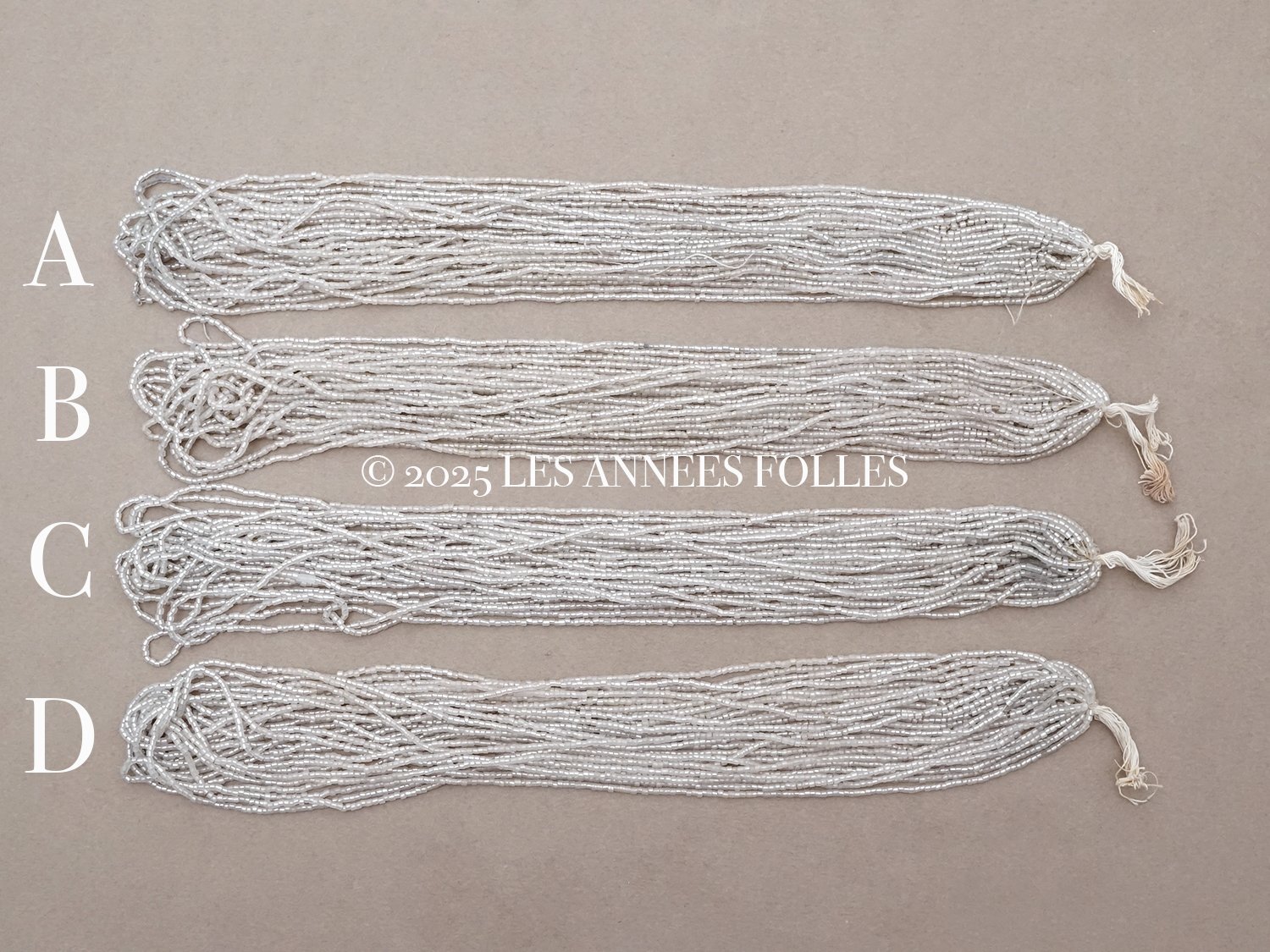 画像6: アンティーク シードビーズ 半透明＆シルバー ガラス製 1cm=7粒 26g (6)