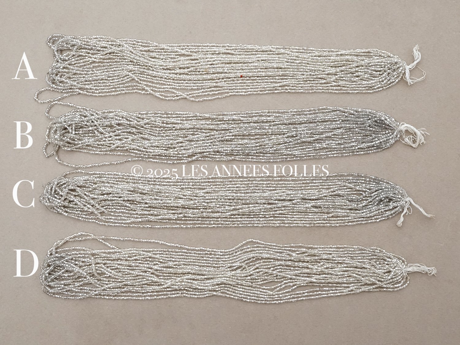 画像5: アンティーク カット入り クリア＆シルバー シードビーズ ガラスビーズ 31〜34g 1cm=6粒 (5)