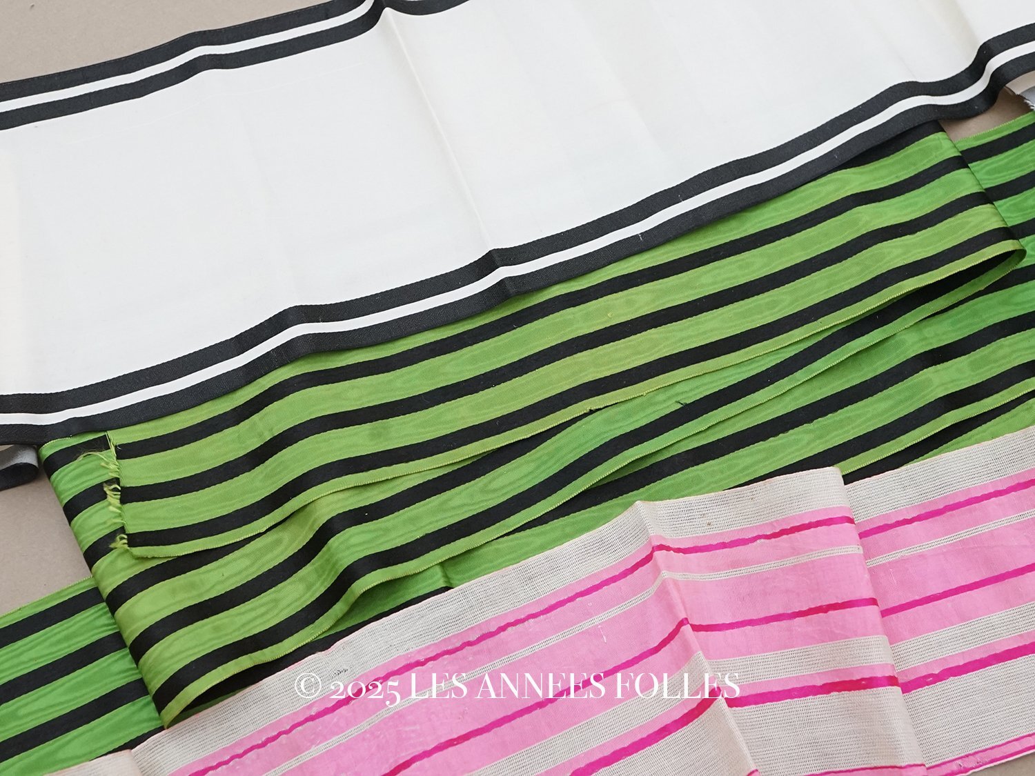 画像1: ＊蚤の市セット＊ アンティーク 幅広シルクリボン3点セット (1)