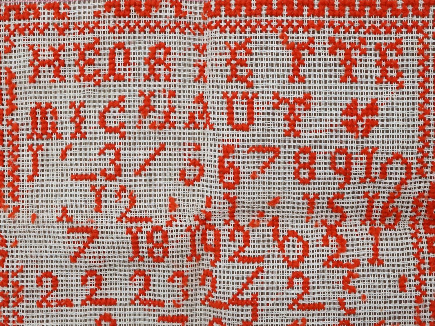 画像2: ＊蚤の市＊ アンティーク ABCD クロスステッチのサンプラー (2)