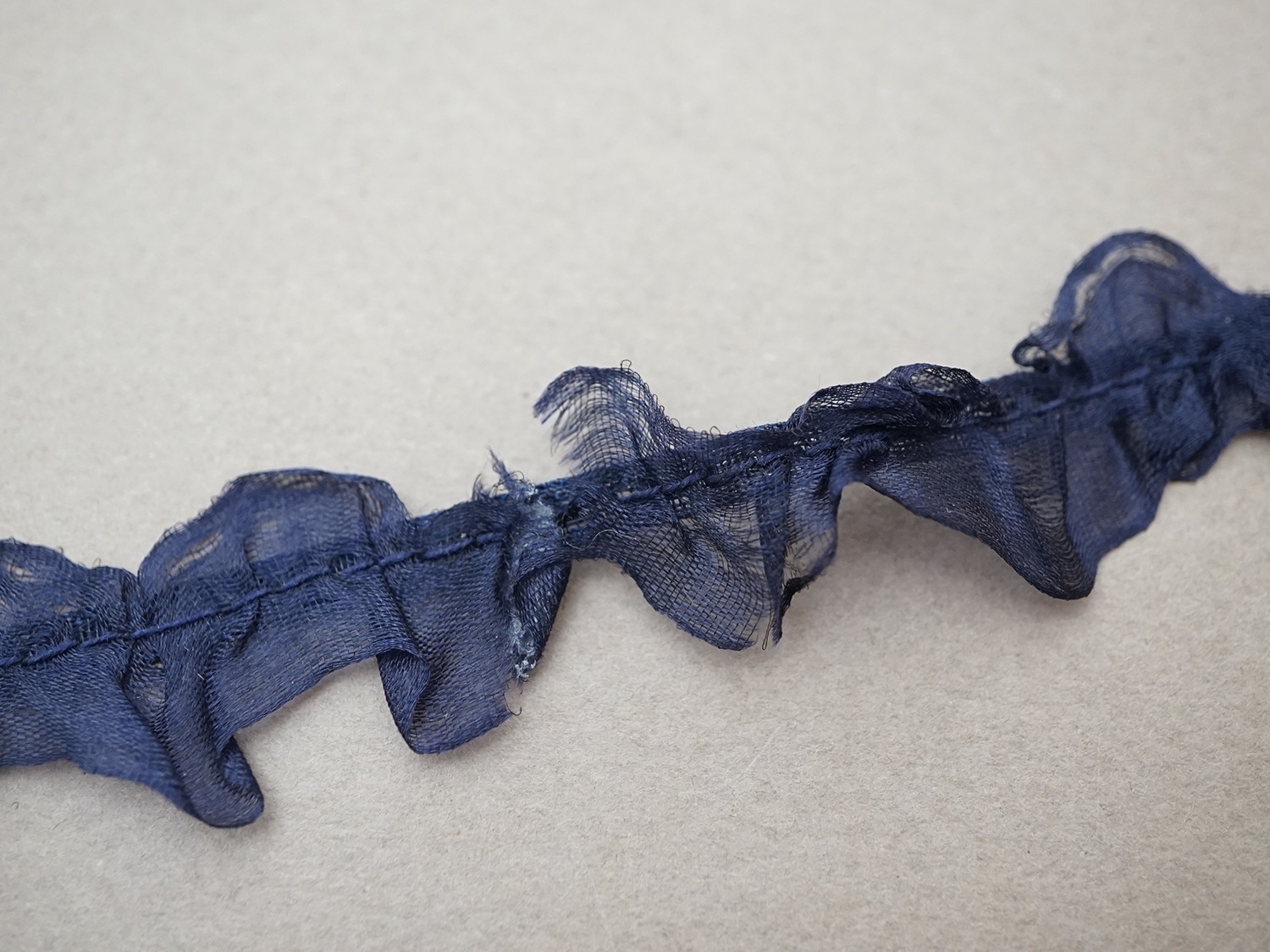 画像5: ＊蚤の市セット＊シルクシフォンのリボン 2.57m ダークブルー (5)