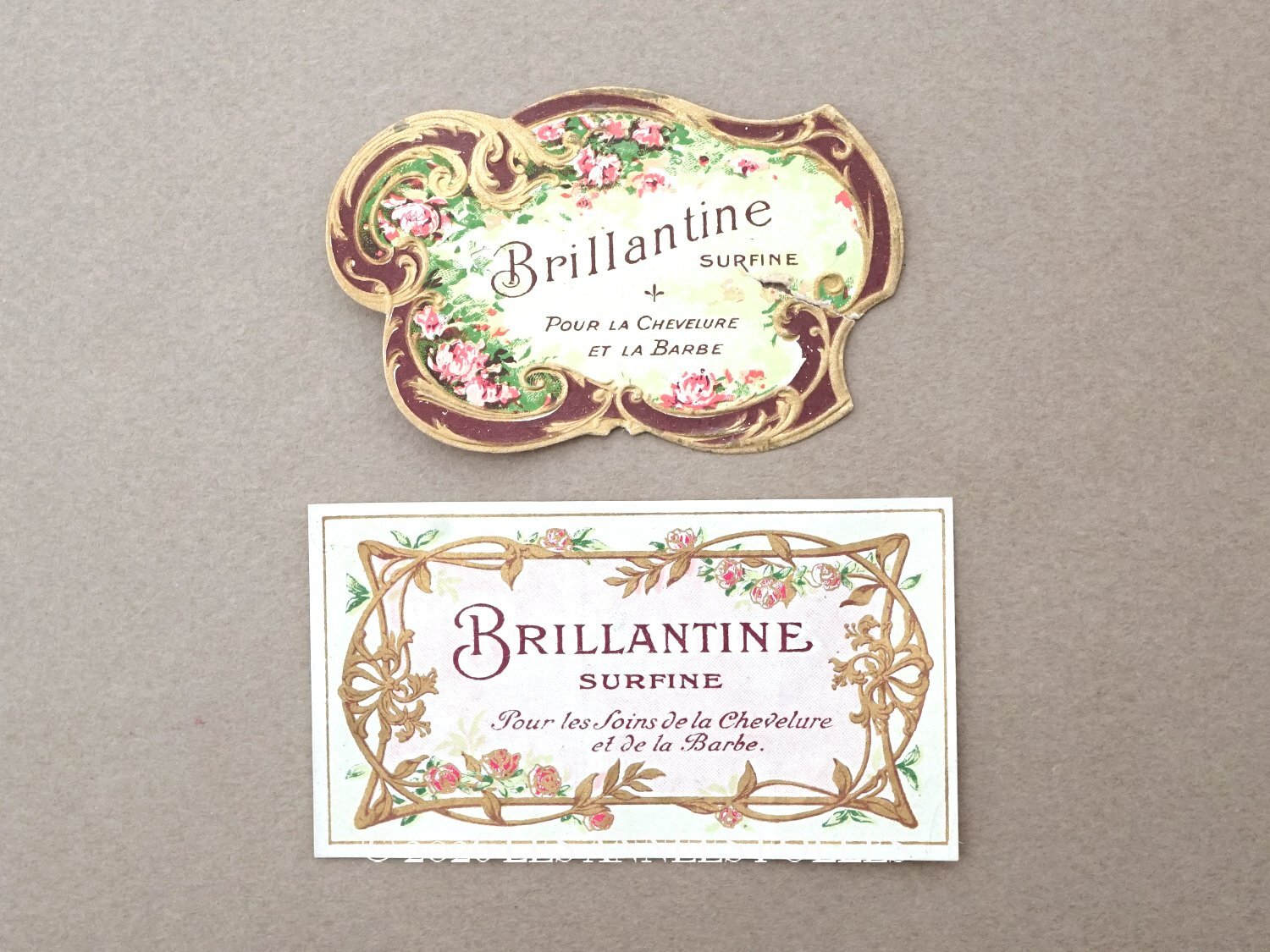 画像1: アンティーク パフュームラベル 2点セット  (1)