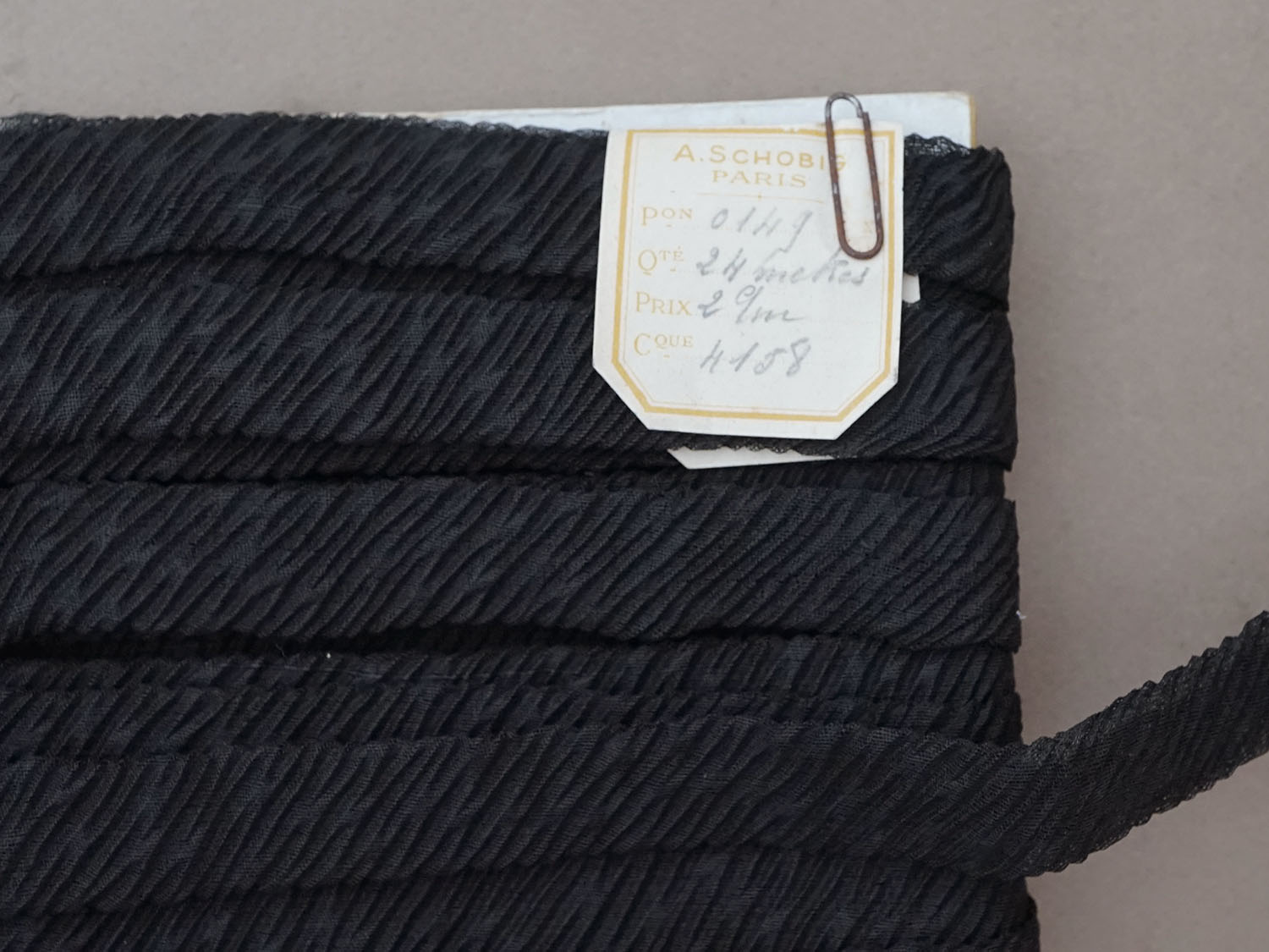 画像3: ＊蚤の市セット＊アンティーク オーガンジーリボン 約20m 黒 (3)