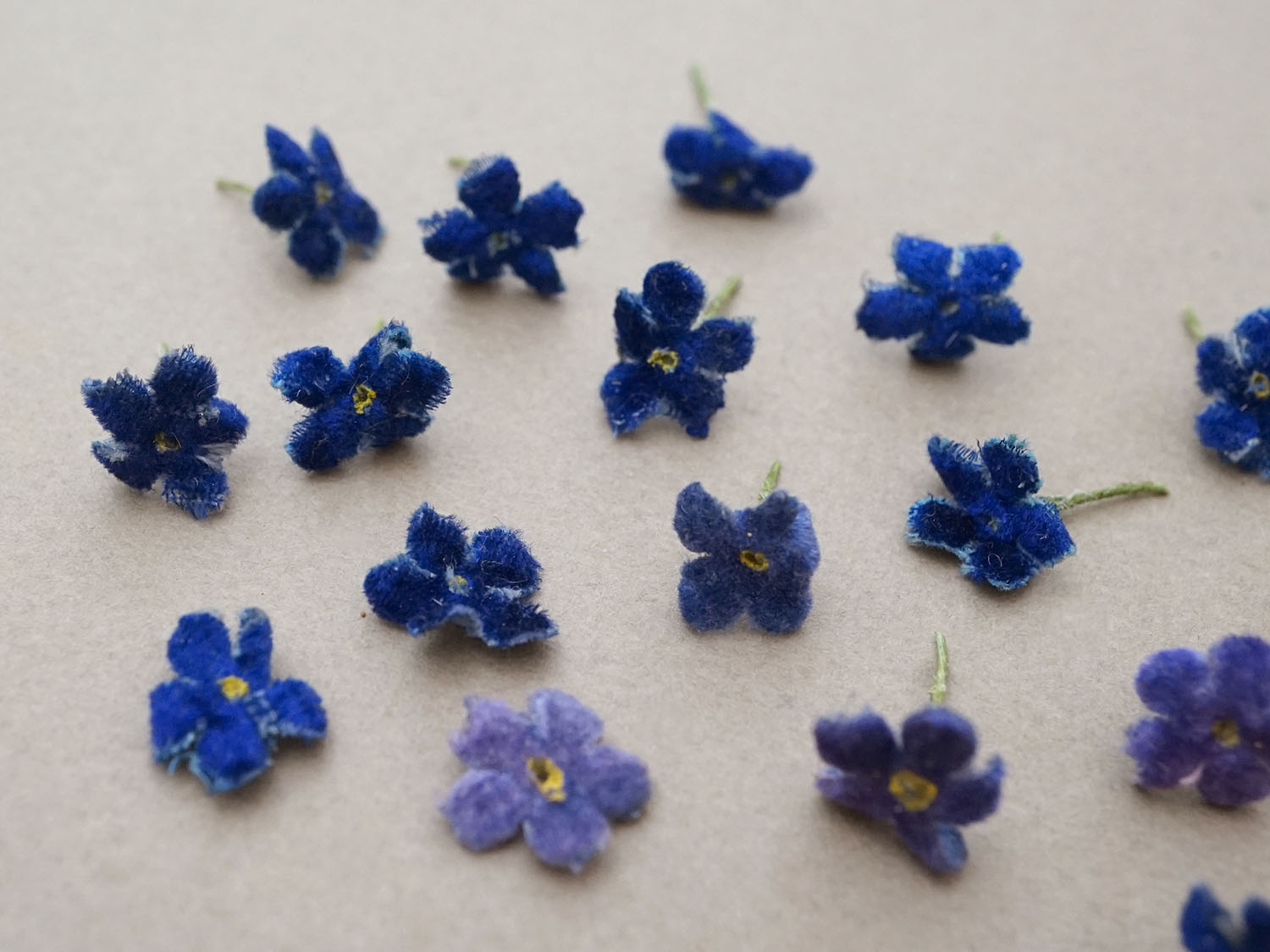 画像3: ＊蚤の市セット＊ アンティーク 勿忘草の布花のセット (3)