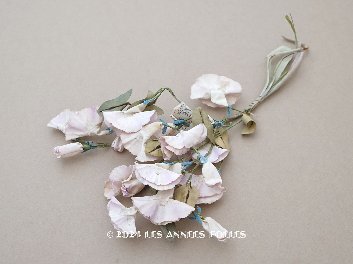 画像1: ＊蚤の市＊アンティーク 布花 昼顔 プランタン百貨店のラベル付 - AU PRINTEMPS - (1)