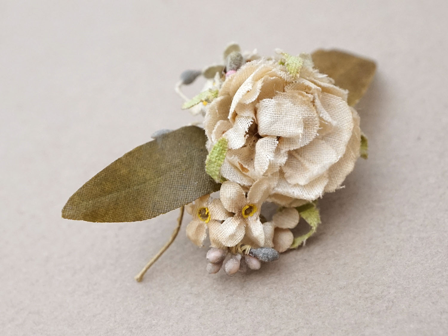 画像3: アンティーク 小さな布花 薔薇＆勿忘草 ドール用 (3)