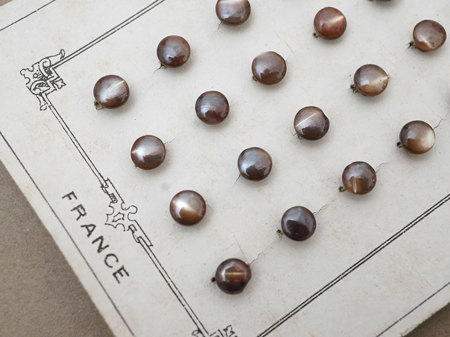 画像4: アンティーク マザーオブパール製 極小 ボタン 5mm 24ピース シェルボタン ブラウン (4)