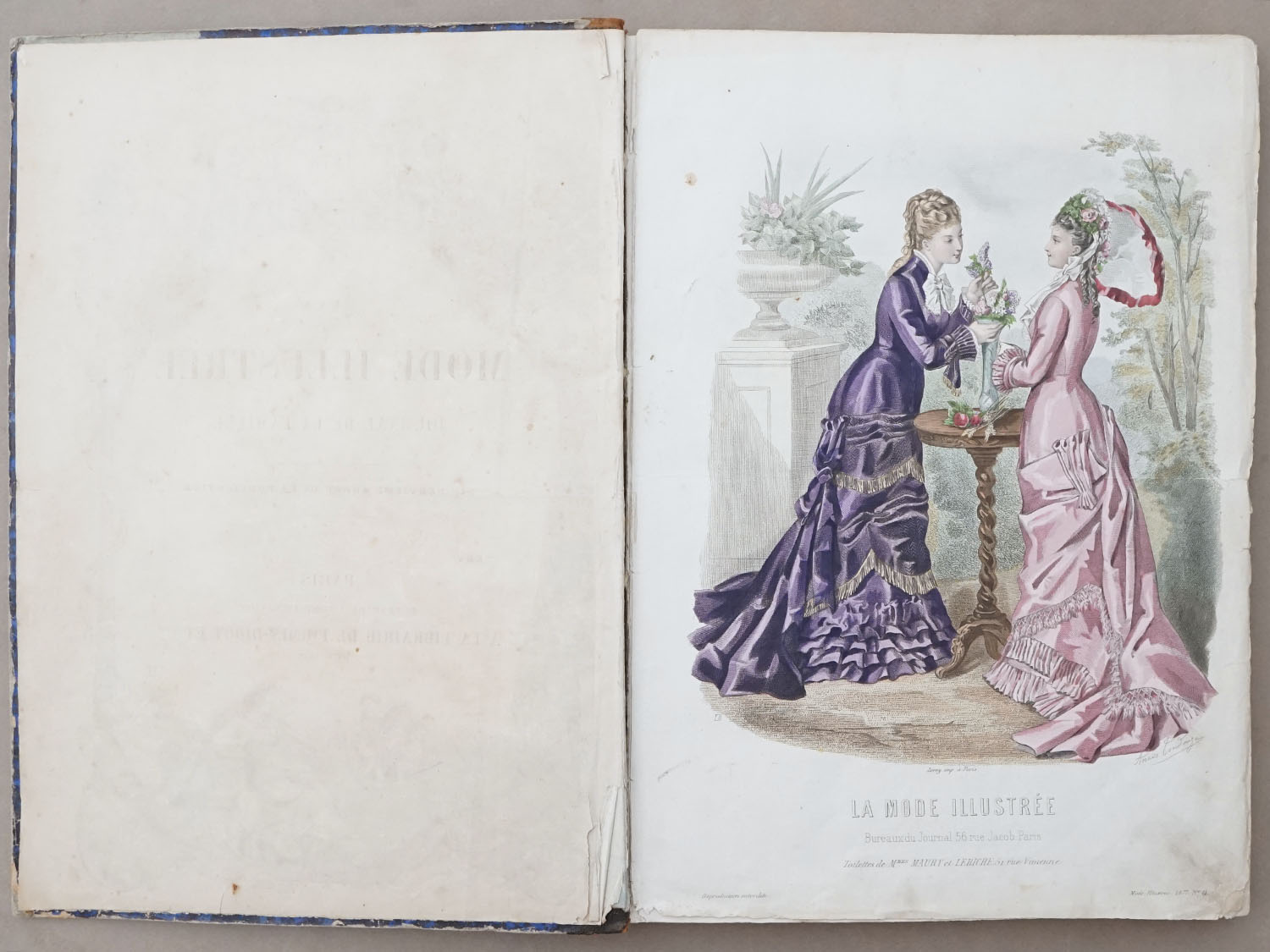 画像3: ＊蚤の市＊1878年 アンティーク 本 モード新聞 1年分 ファッションプレートブック LA MODE ILLUSTREE (3)