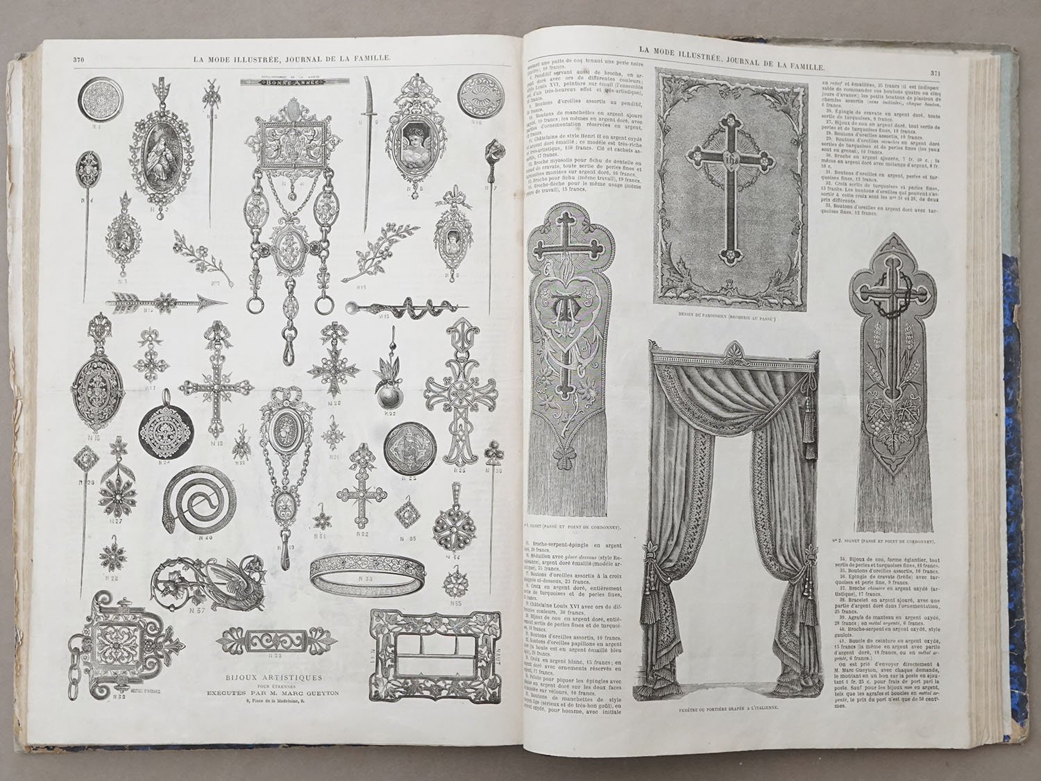 画像13: ＊蚤の市＊1878年 アンティーク 本 モード新聞 1年分 ファッションプレートブック LA MODE ILLUSTREE (13)