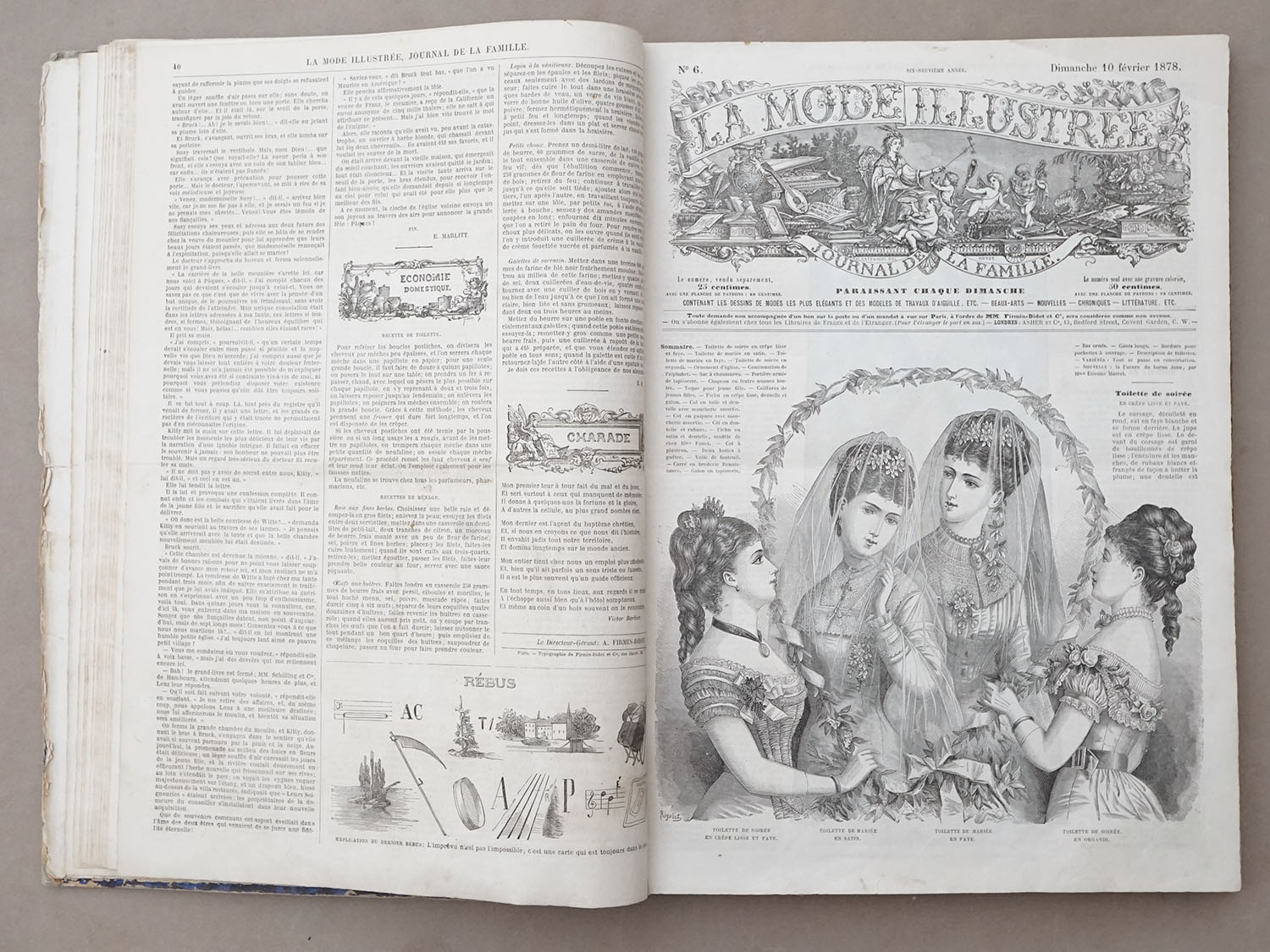 画像8: ＊蚤の市＊1878年 アンティーク 本 モード新聞 1年分 ファッションプレートブック LA MODE ILLUSTREE (8)