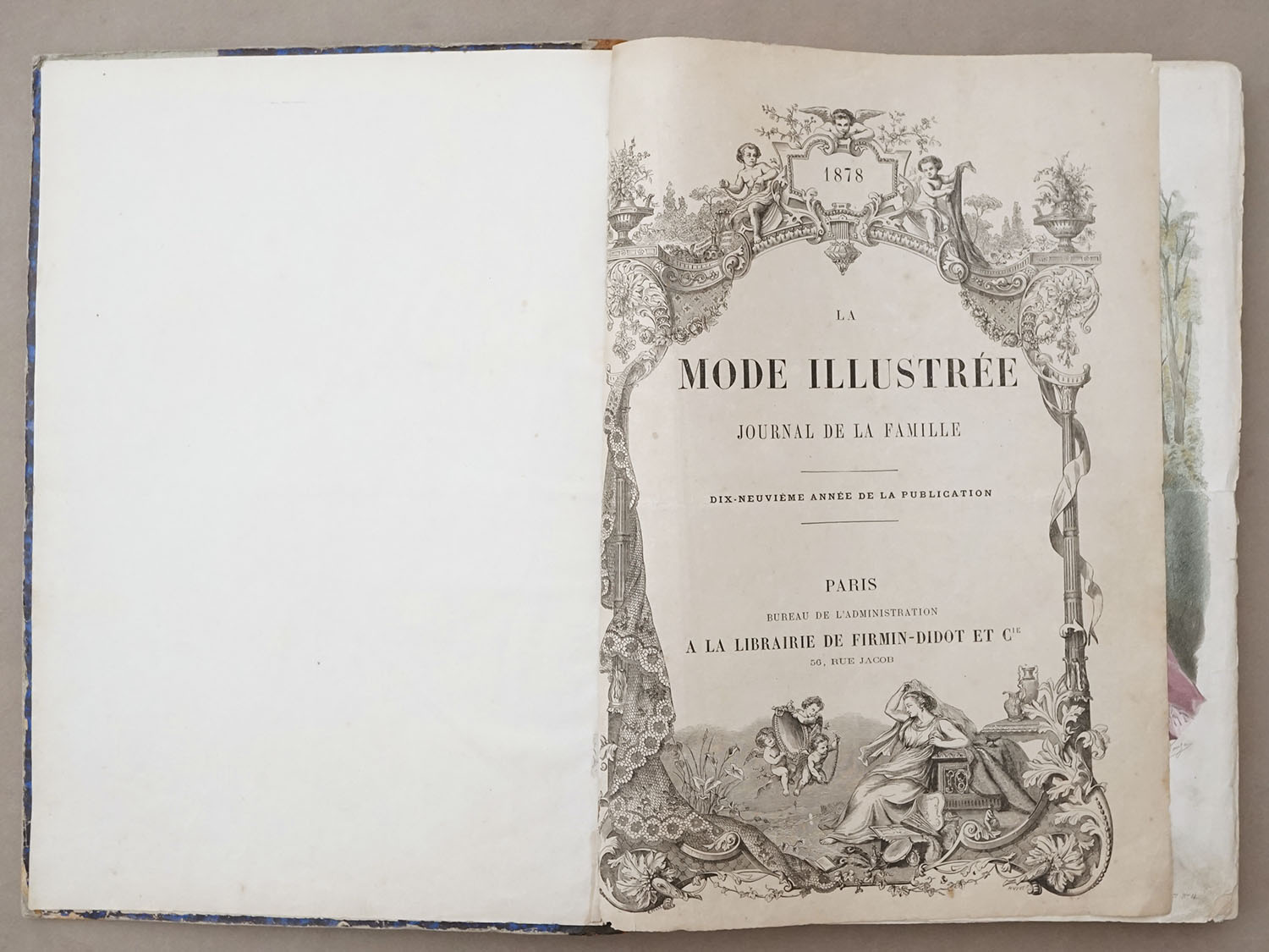 画像2: ＊蚤の市＊1878年 アンティーク 本 モード新聞 1年分 ファッションプレートブック LA MODE ILLUSTREE (2)