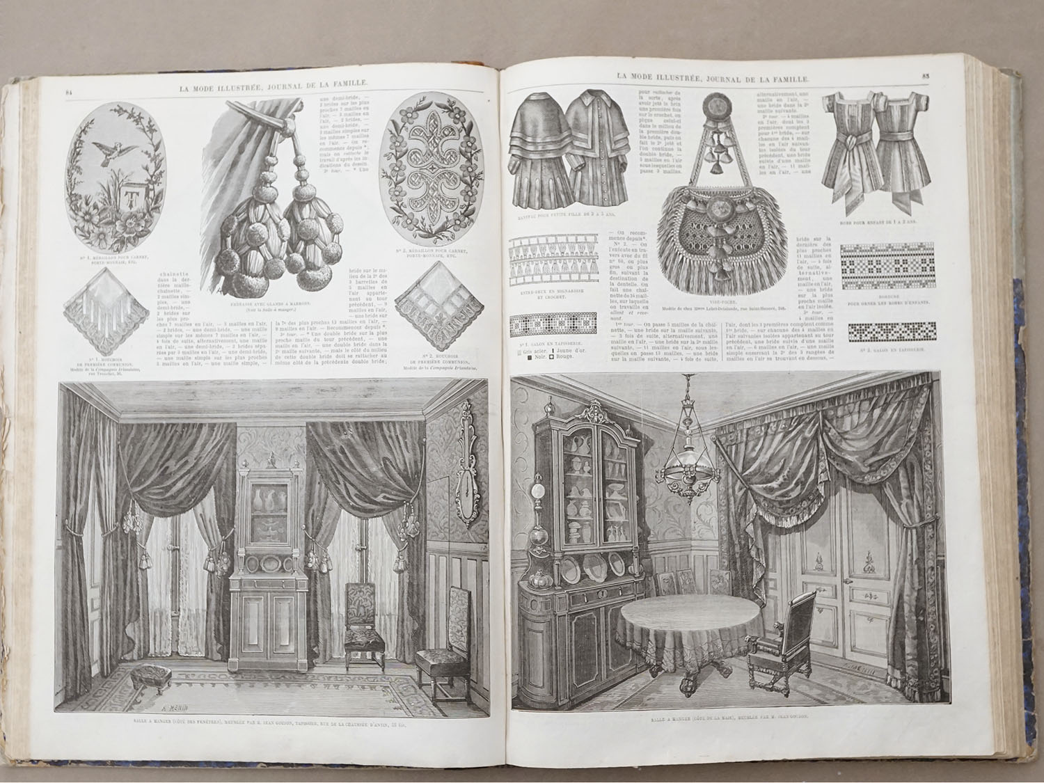 画像11: ＊蚤の市＊1878年 アンティーク 本 モード新聞 1年分 ファッションプレートブック LA MODE ILLUSTREE (11)