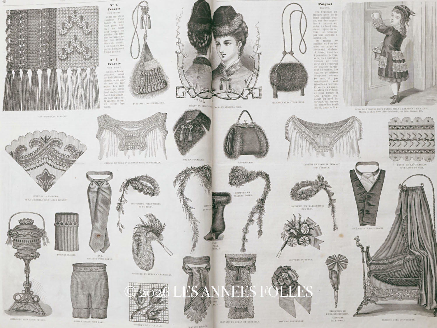 画像1: ＊蚤の市＊1878年 アンティーク 本 モード新聞 1年分 ファッションプレートブック LA MODE ILLUSTREE (1)