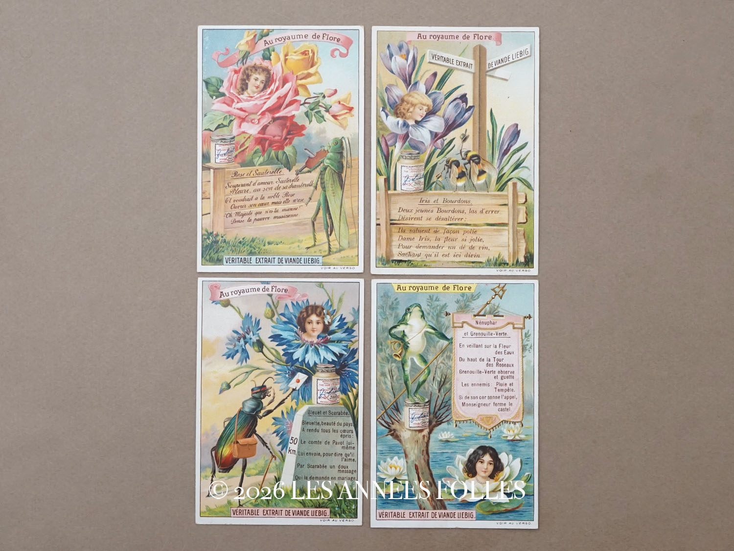 画像1: ＊蚤の市セット＊アンティーク クロモ 4点セット LIEBIG (1)