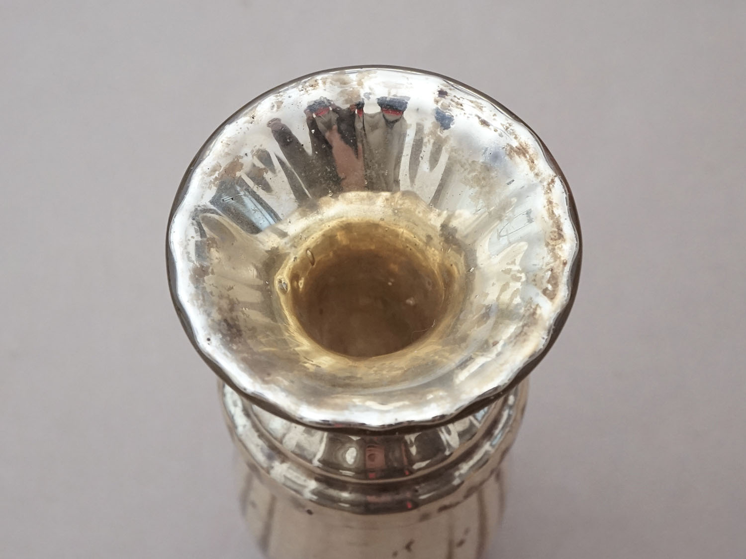 画像11: アンティーク マーキュリーグラスのフラワーベース 花瓶 (11)