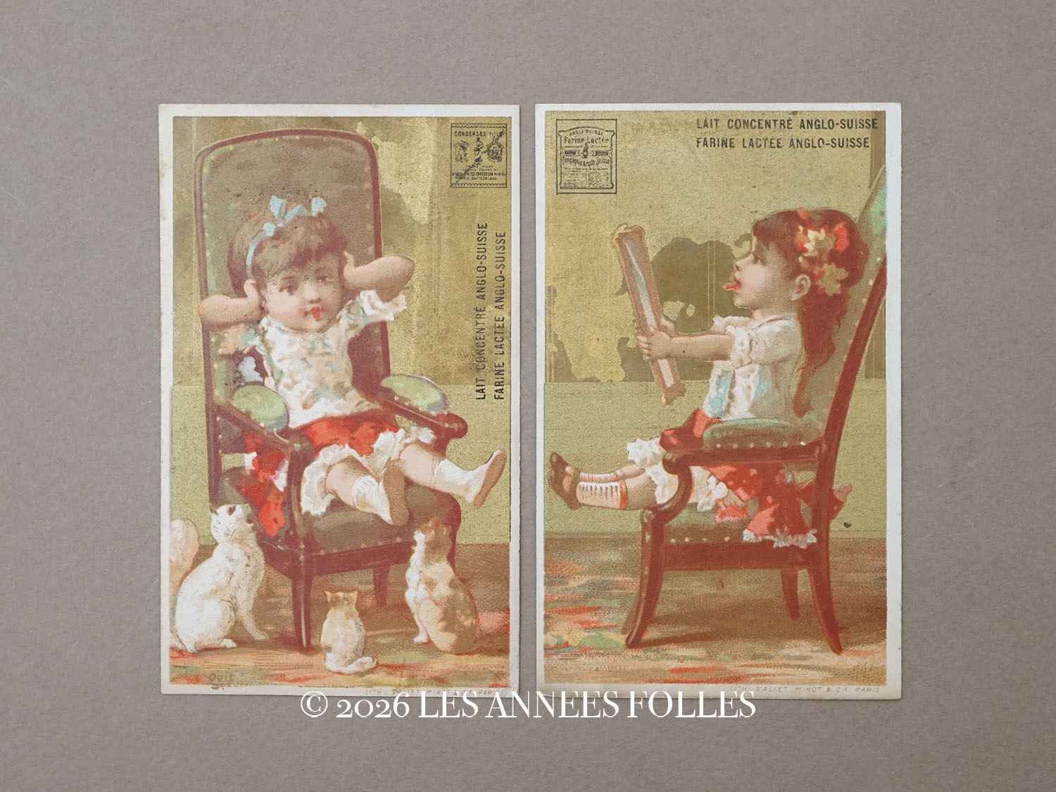 画像1: ＊蚤の市セット＊アンティーク クロモ 2点セット (1)