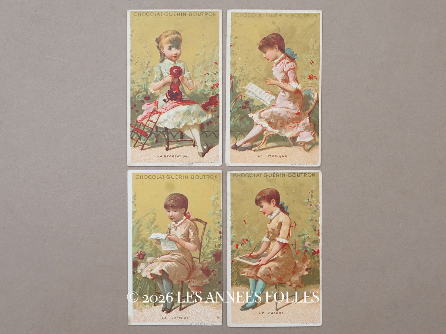 画像1: ＊蚤の市セット＊アンティーク クロモ 4点セット (1)