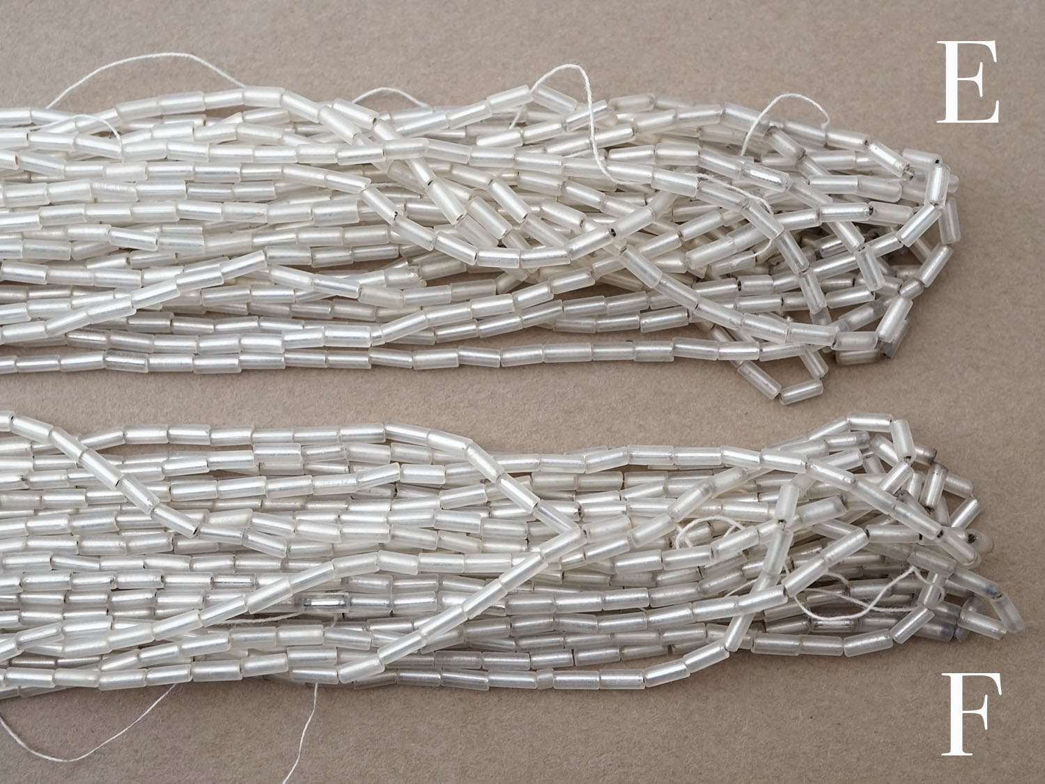 画像7: アンティーク ガラスビーズ 半透明＆シルバー ガラス製 5×2mm 31〜38g (7)