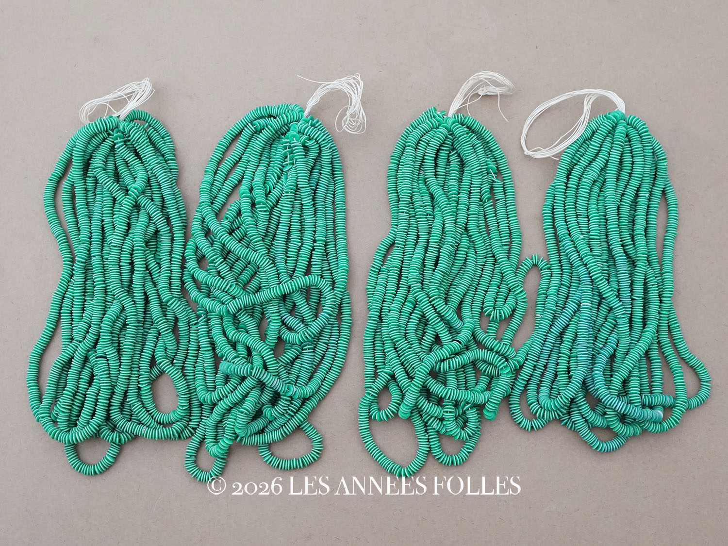 画像1: ＊蚤の市セット＊アンティーク  スフレスパンコール ビリジアングリーン 4束のセット (1)