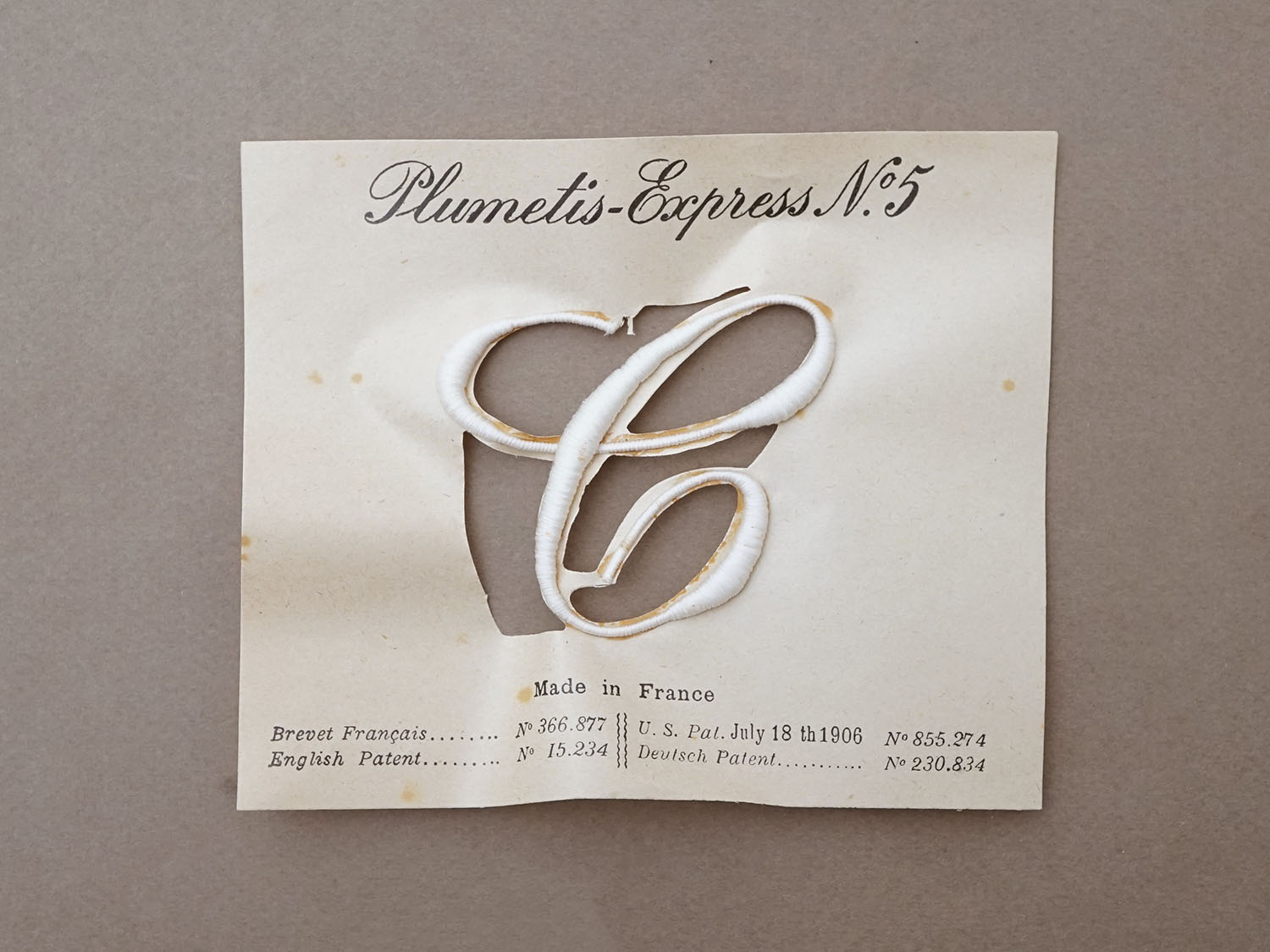 画像4: 1900年頃 アンティーク 箱入り イニシャルシート モノグラム 2シート【C】-N°5- INITIALES BRODEES PLUMETIS-EXPRESS (4)